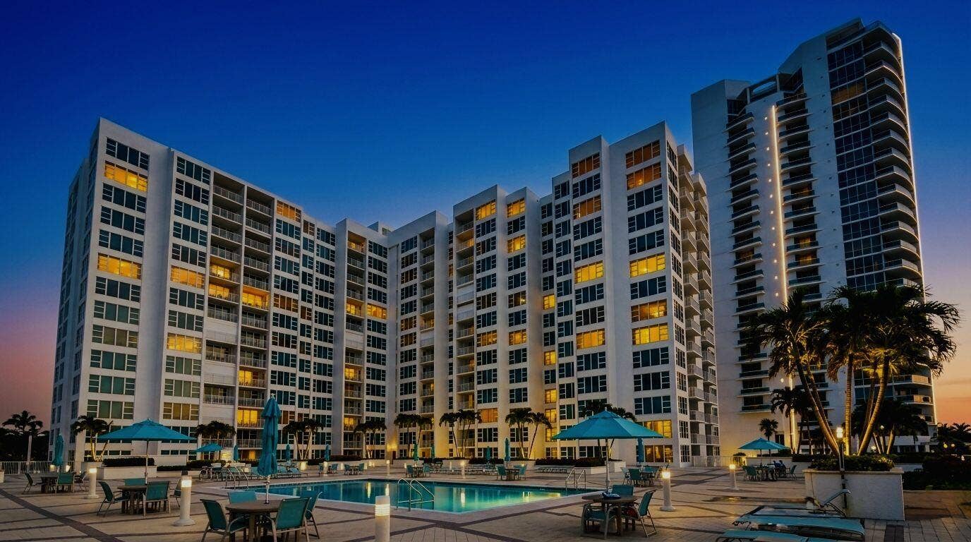 1620 S Ocean Boulevard, #1N, Lauderdale By The Sea, FL 33062 pool deck twilight