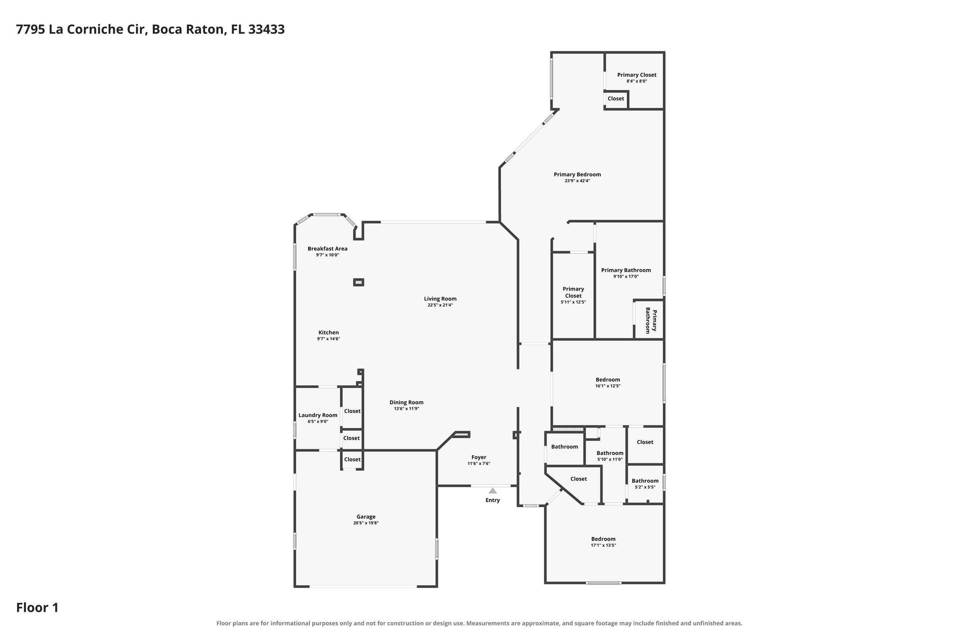 7795 LA CORNICHE Circle, Boca Raton, FL 33433 Floor Plan