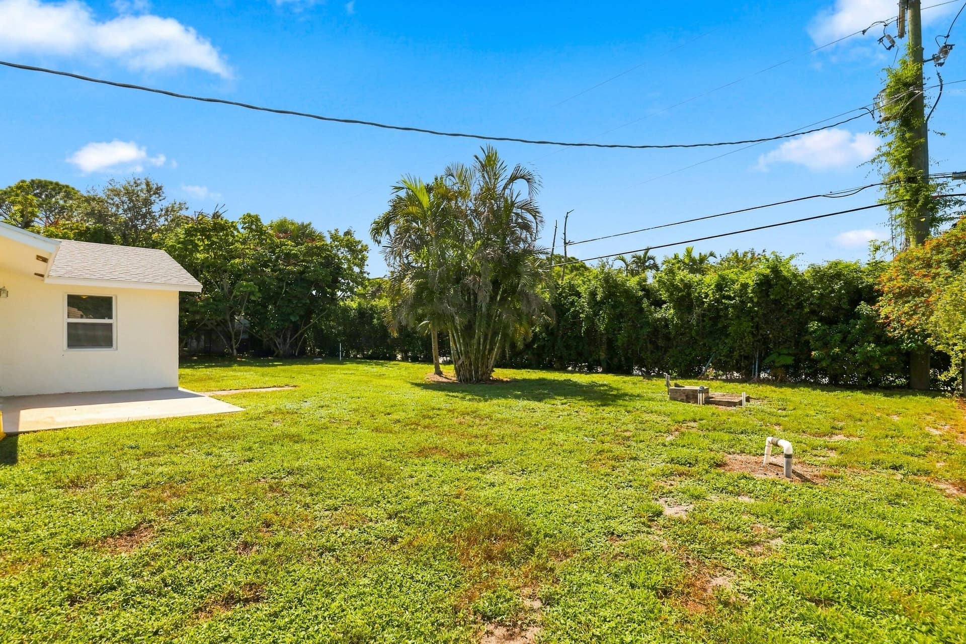 5114 Conklin Drive, Delray Beach, FL 33484 Generous grassy backyard offering plenty of outdoor space and mature landscaping.