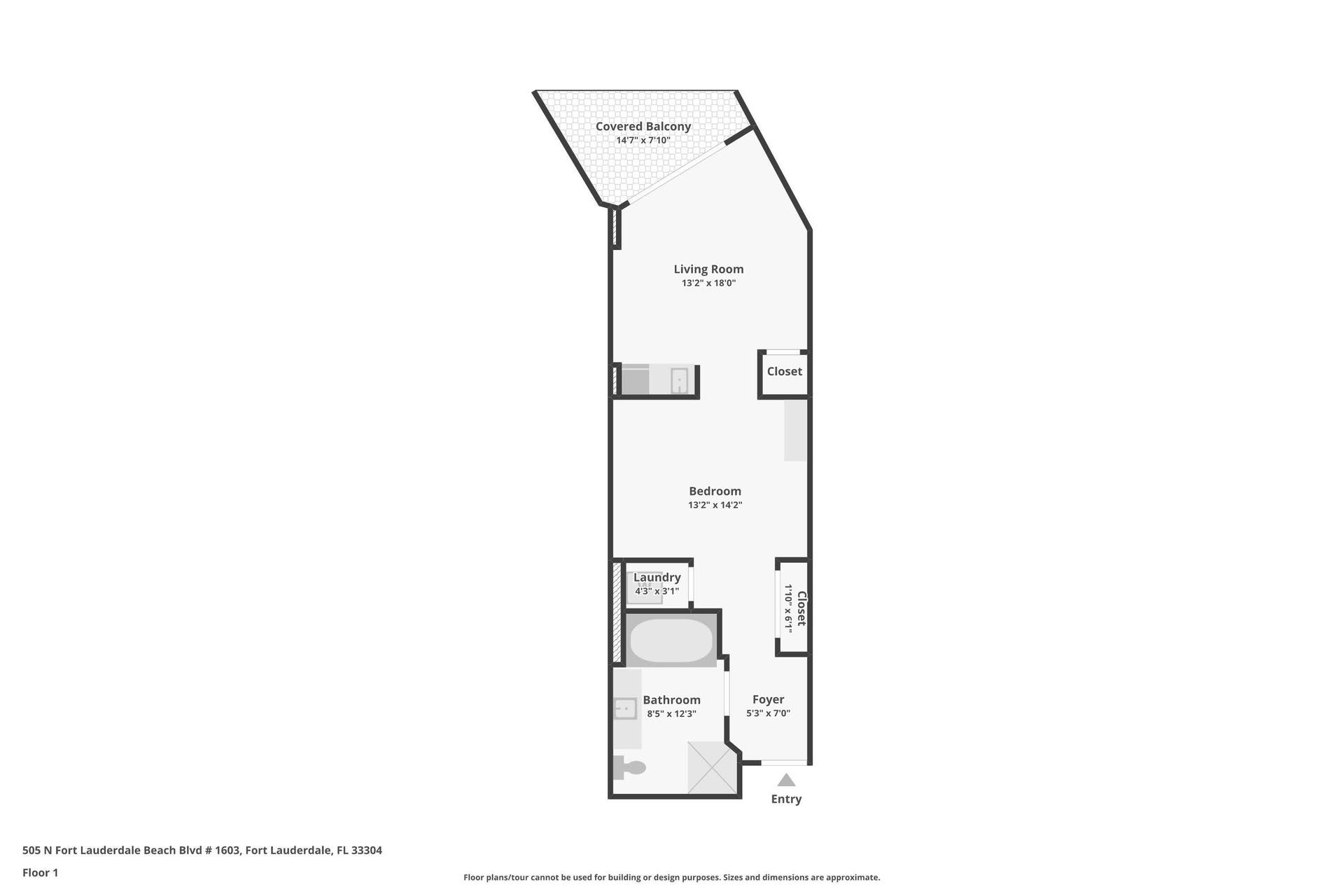 505 N FORT LAUDERDALE BEACH Boulevard, #1603, Fort Lauderdale, FL 33304 Floor Plan