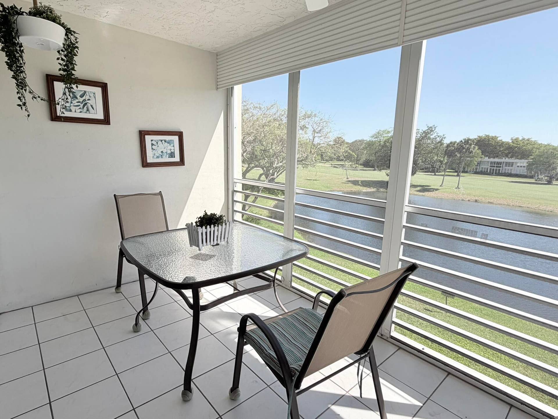 screened balcony with beautiful views