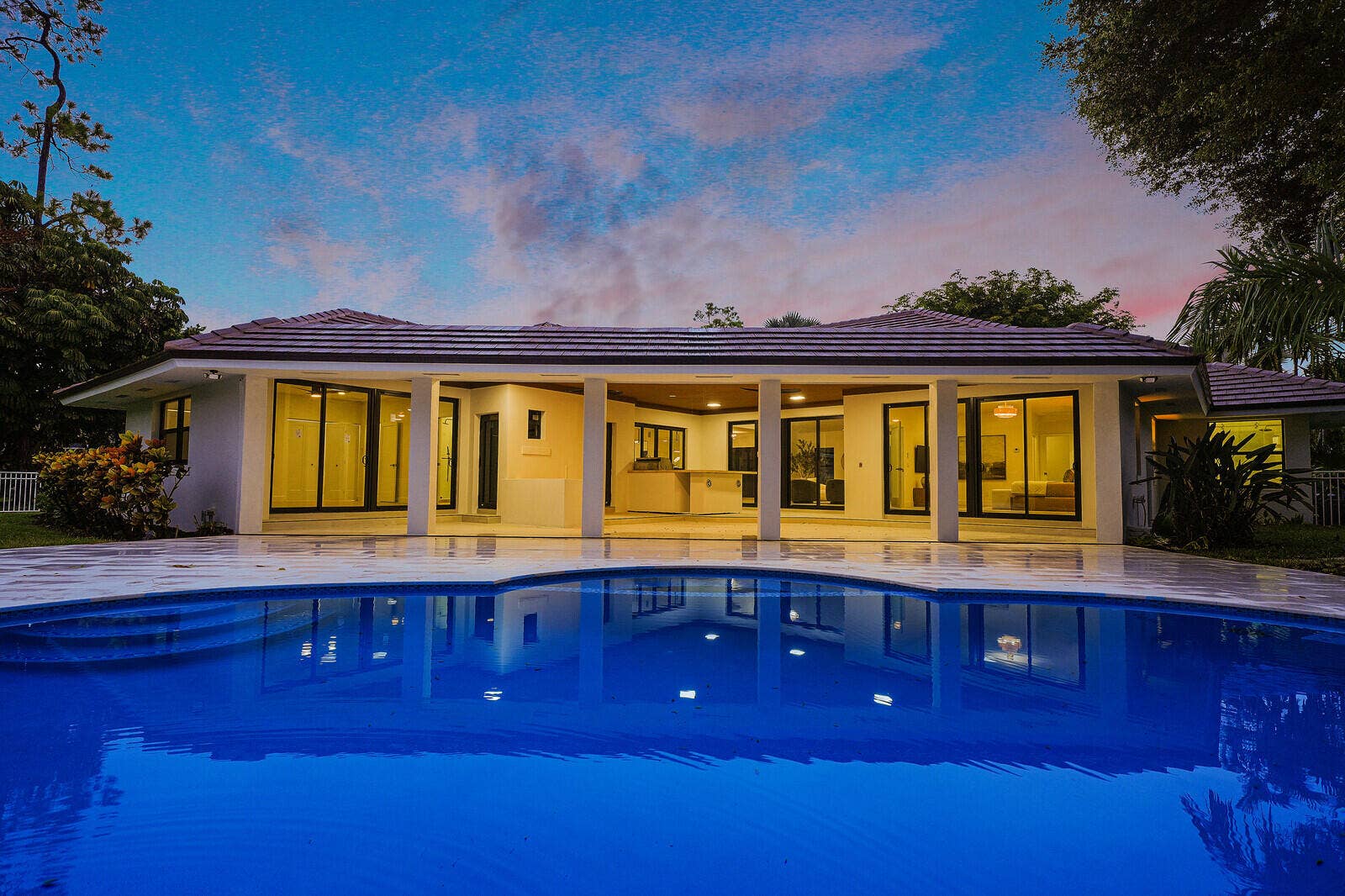 Resort-Style Pool at Twilight