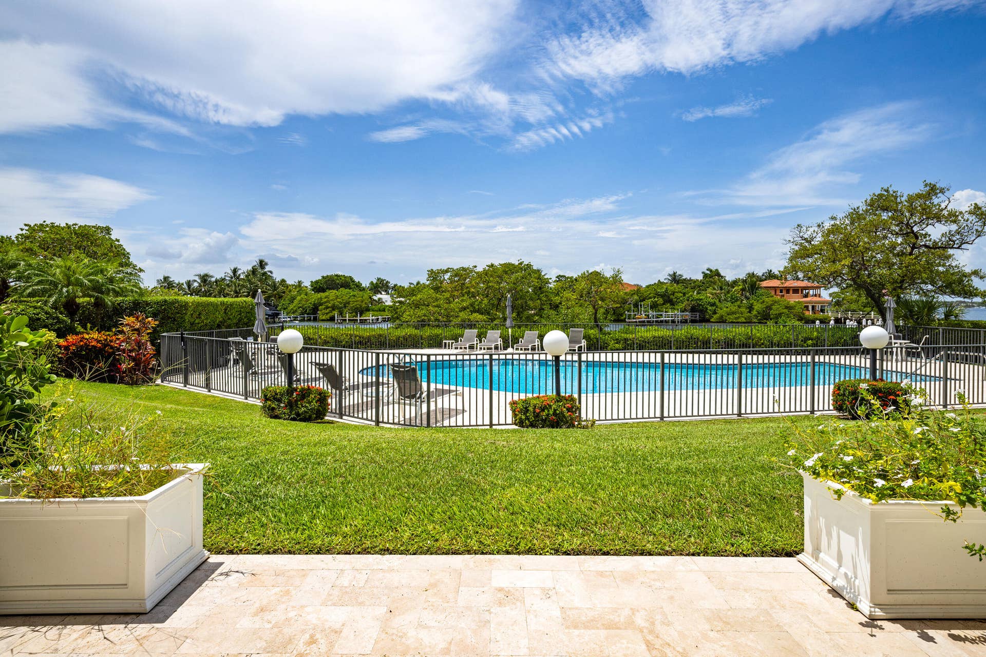 3474 S OCEAN Boulevard, #10, Palm Beach, FL 33480 Large Back Patio overlooking the water and pool