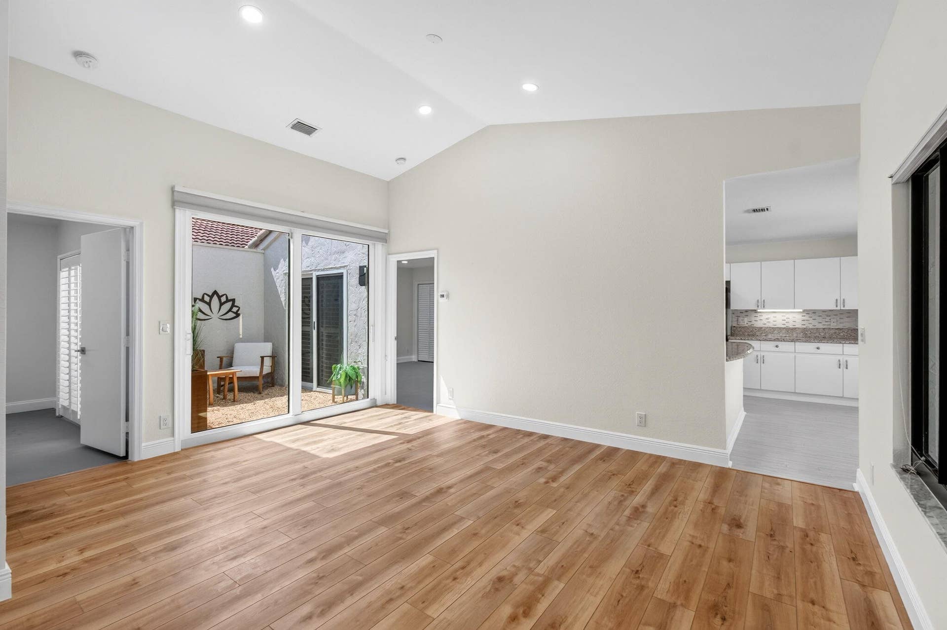 15441 Strathearn Drive, Delray Beach, FL 33446 with View of Atrium & Entry to Kitchen & Guest Bedroom