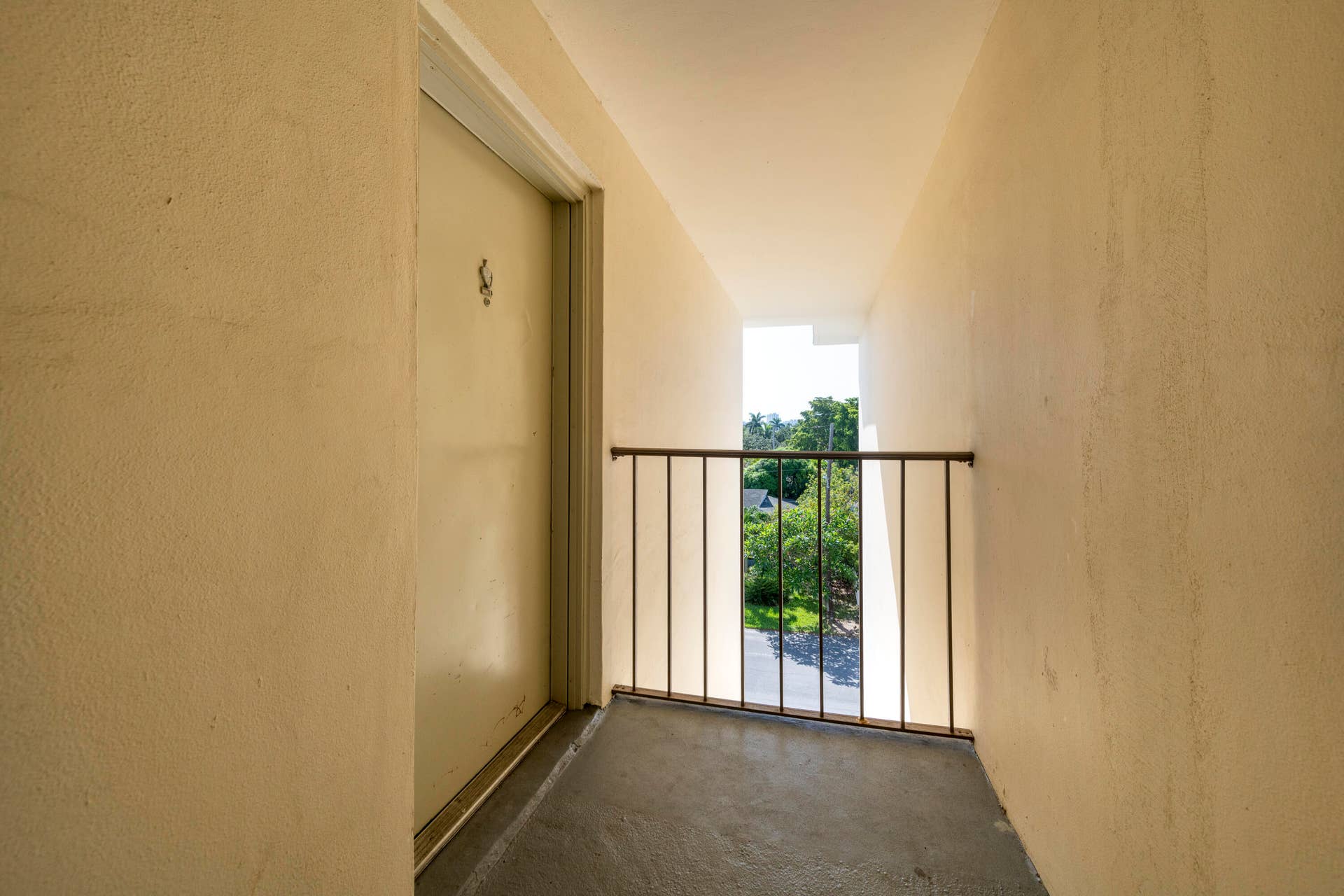 Entry to corner unit condo