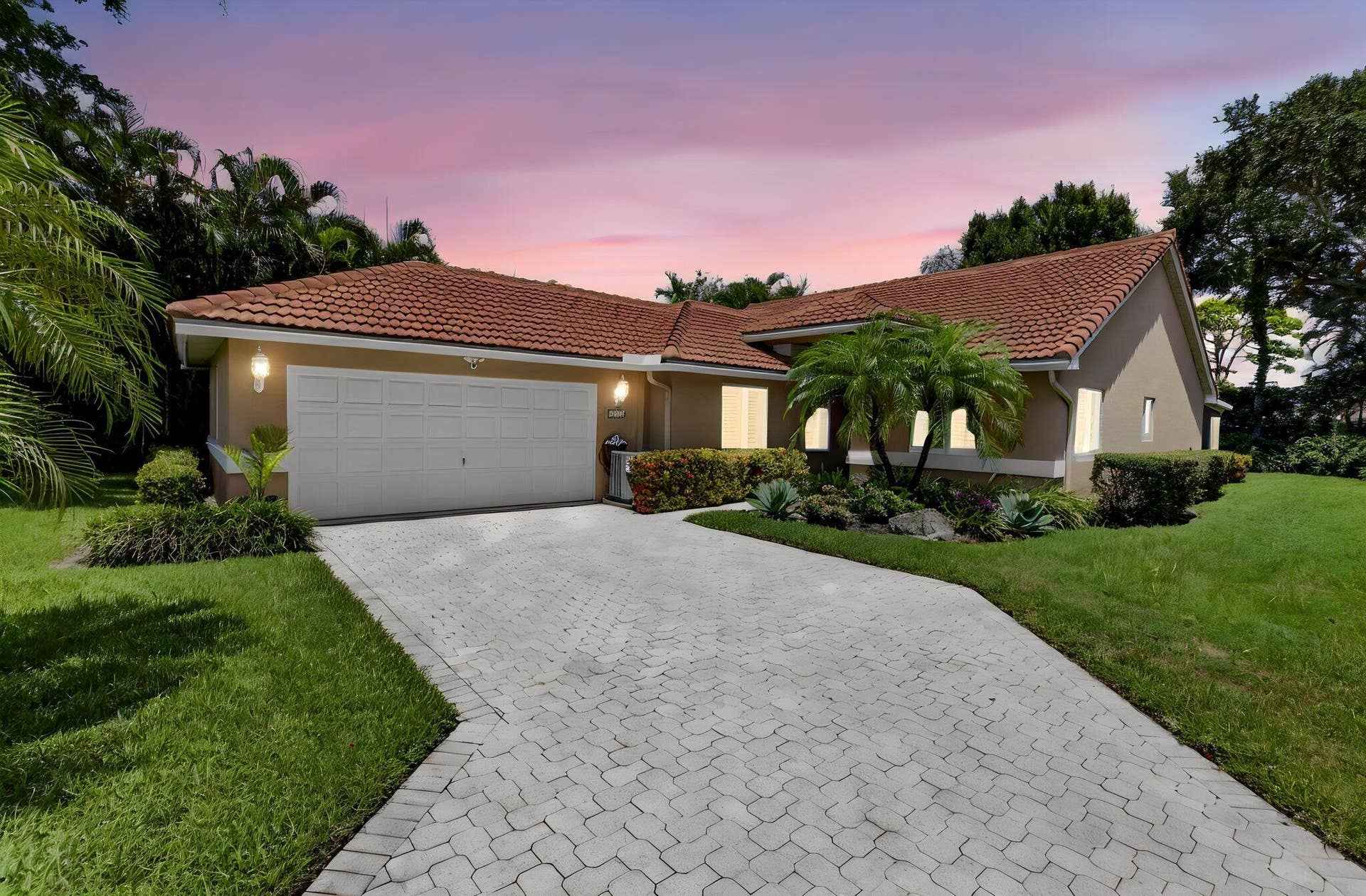 13275 ROYALE SABAL Court, Delray Beach, FL 33484 Twilight Front