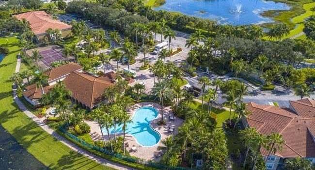 15155 MICHELANGELO Boulevard, #108, Delray Beach, FL 33446 ariel of pool clubhouse