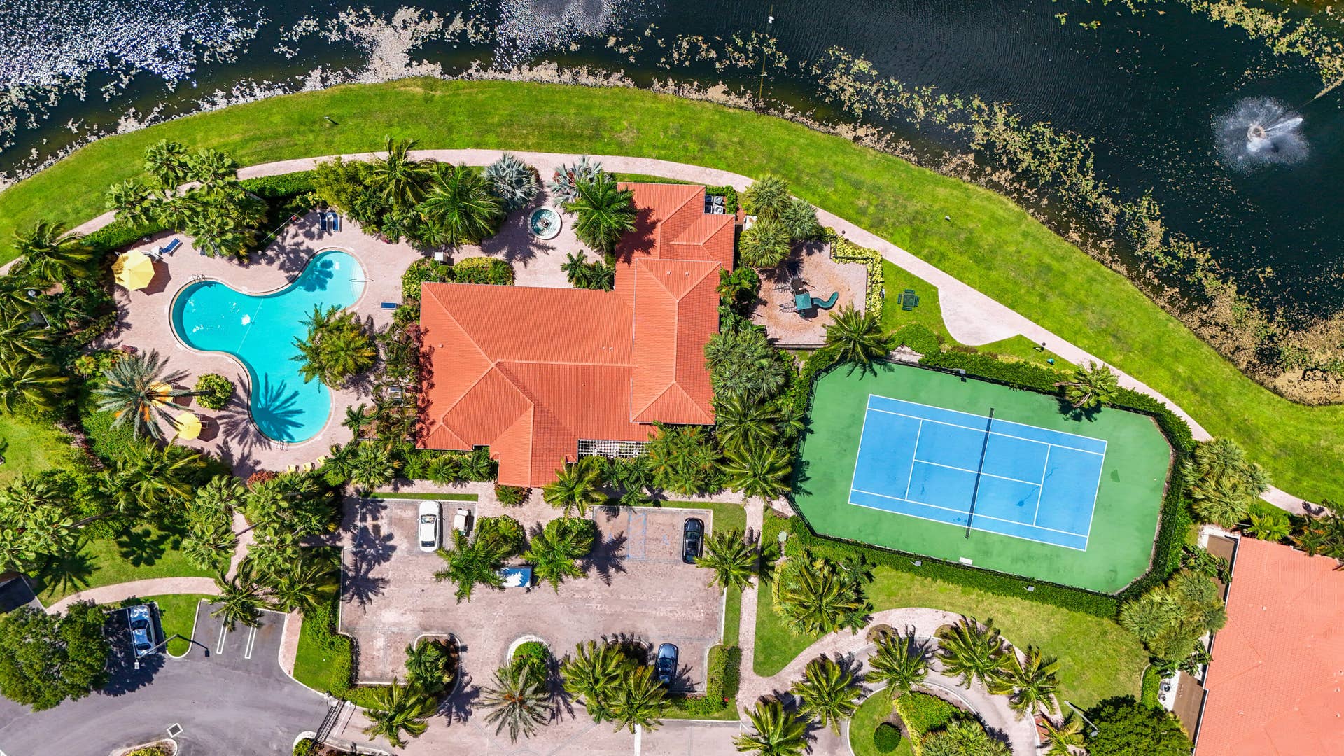 15155 MICHELANGELO Boulevard, #108, Delray Beach, FL 33446 ariel of pool clubhouse 2