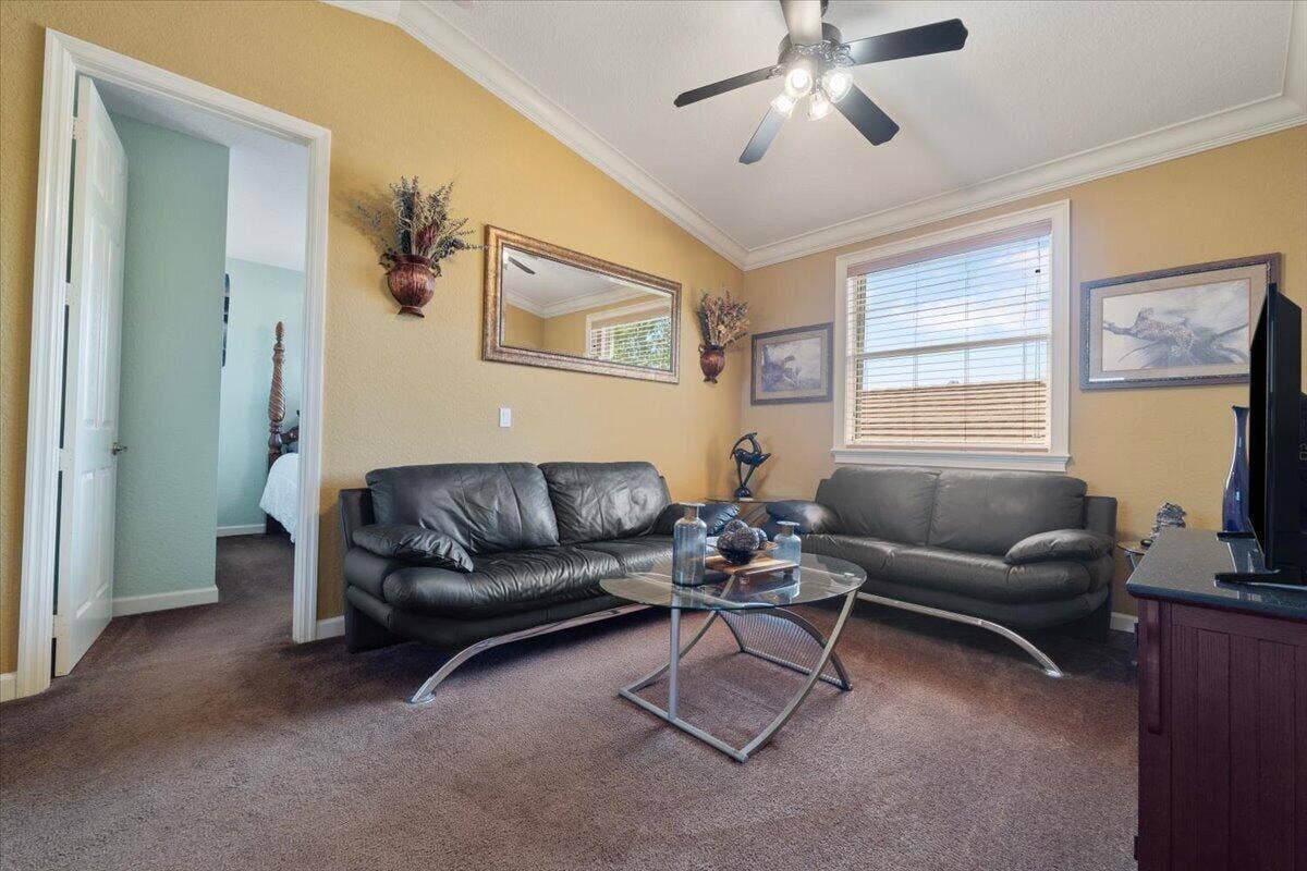12390 NW 78th Manor, Parkland, FL 33076 I love going upstairs because there are 2 bedrooms separated by a loft in the middle and 1 full bathroom with an awesome shower with 3 showerheads, All the plumbing has been renewed as the seller is a plumber & takes great pride in making sure all the plumbing and hardware it in perfect and top shelf condition, Great for teens or kids where you can keep all the toys upstairs and use the loft as a homework room or living room or gaming room, This is the loft.