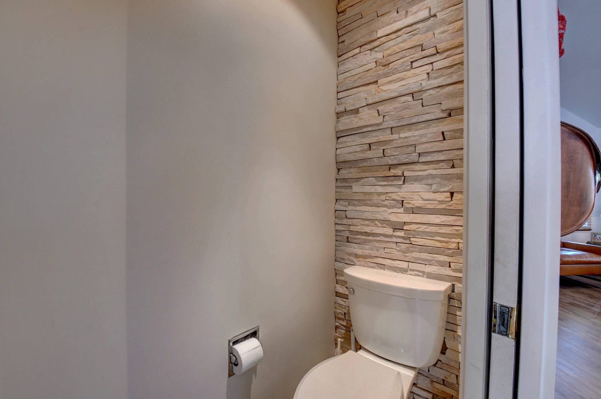 The downstairs powder room