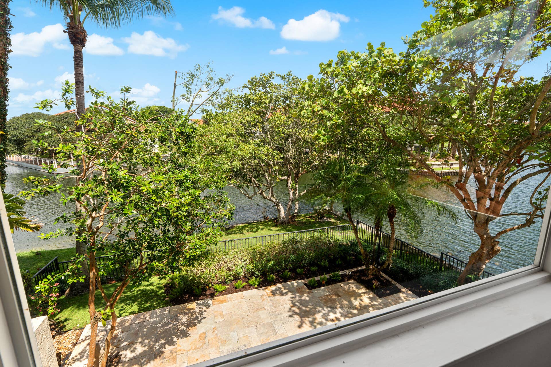 The waterview with the backyard as seen from the master bedroom window