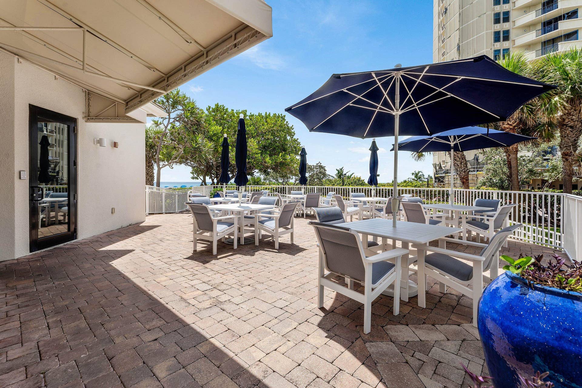 Outdoor picnic and barbecue space offers residents an additional setting for casual dining and gathering.