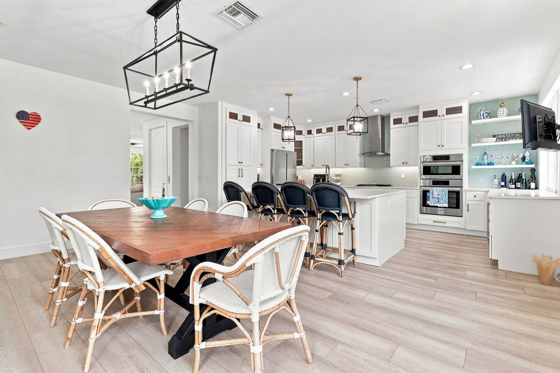 Open-concept living space with luxury vinyl flooring
