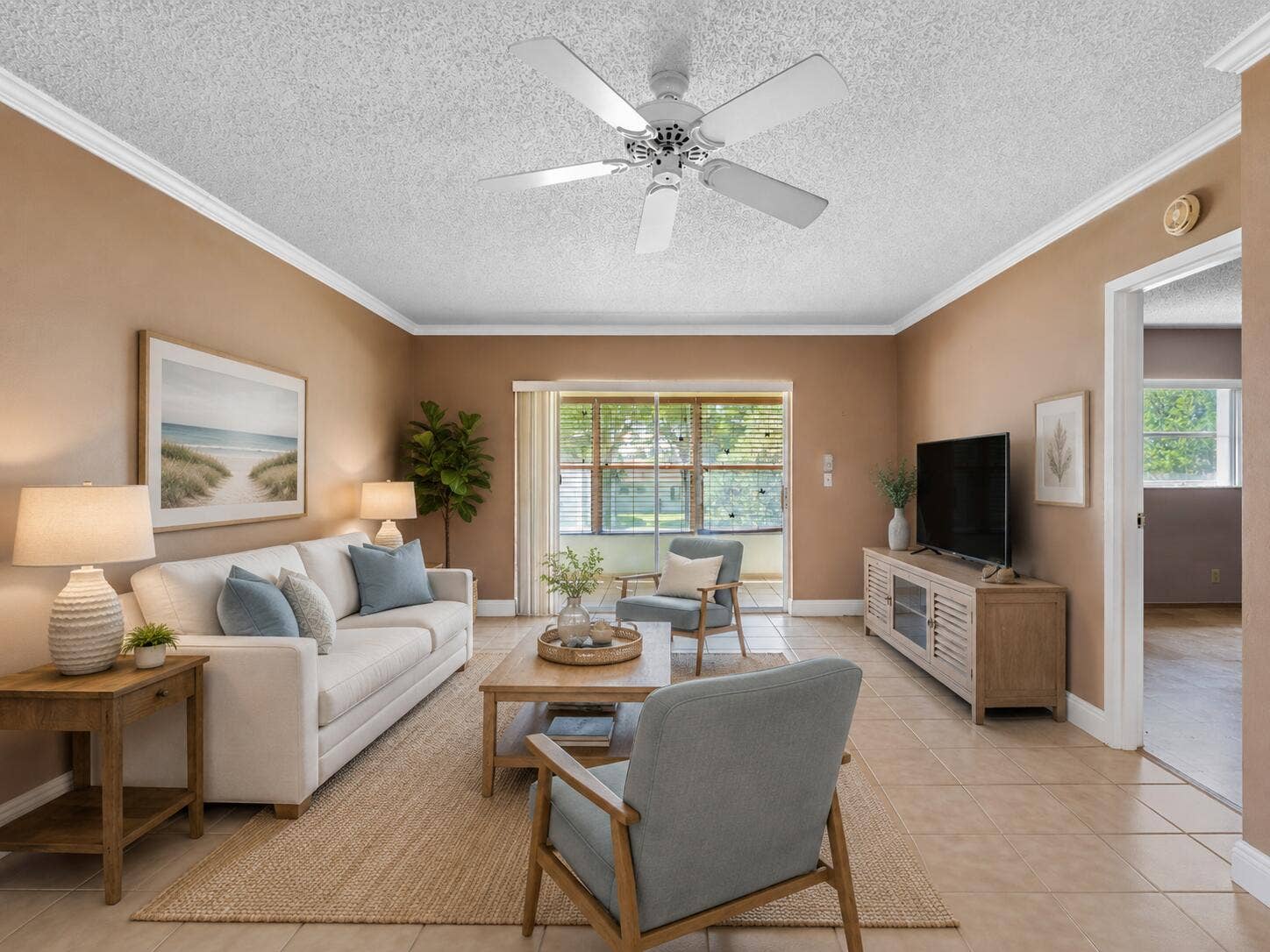 6 ABBEY Lane, #206, Delray Beach, FL 33446 Staged Living Room