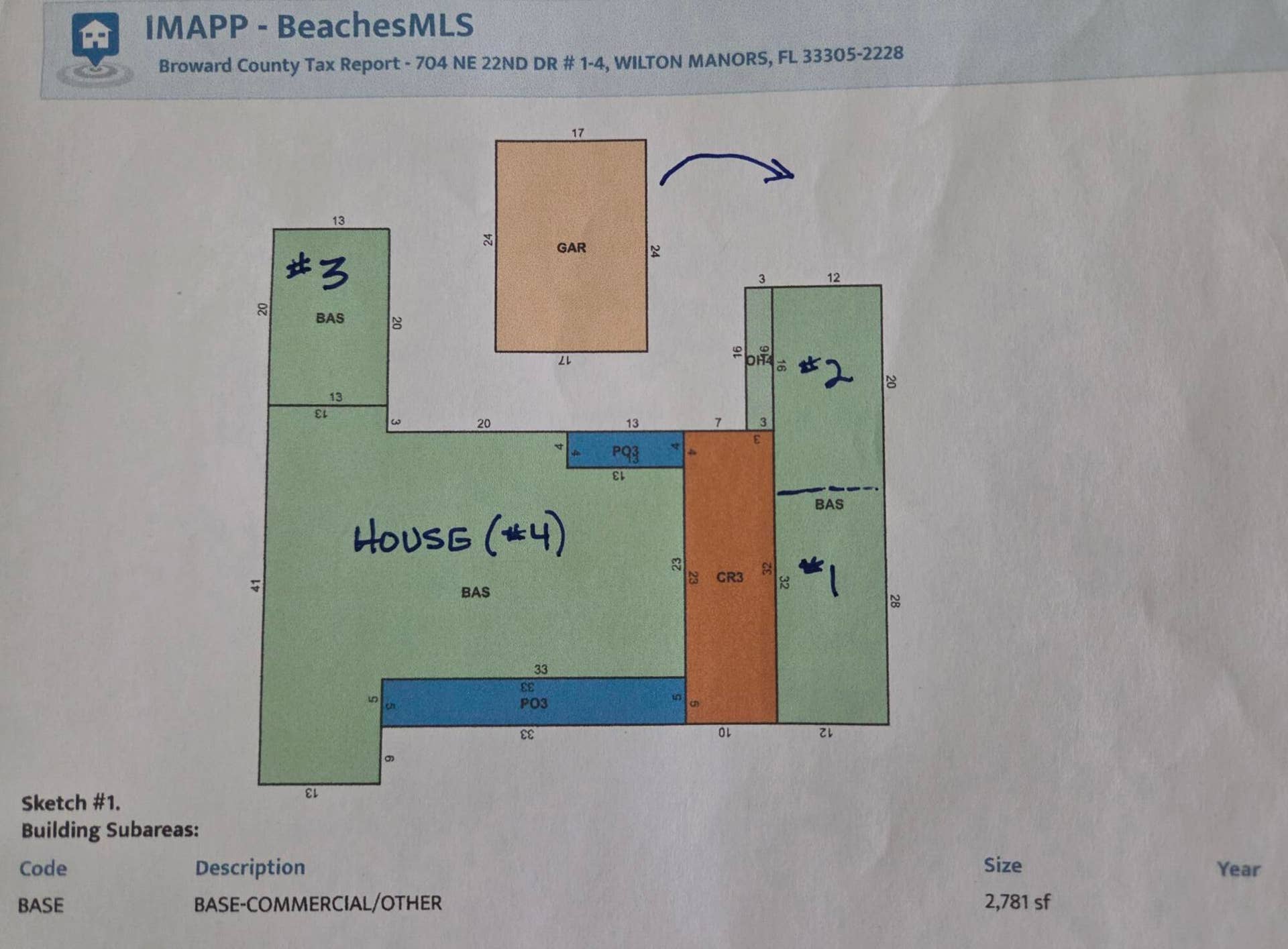 Compound sketch of building / units