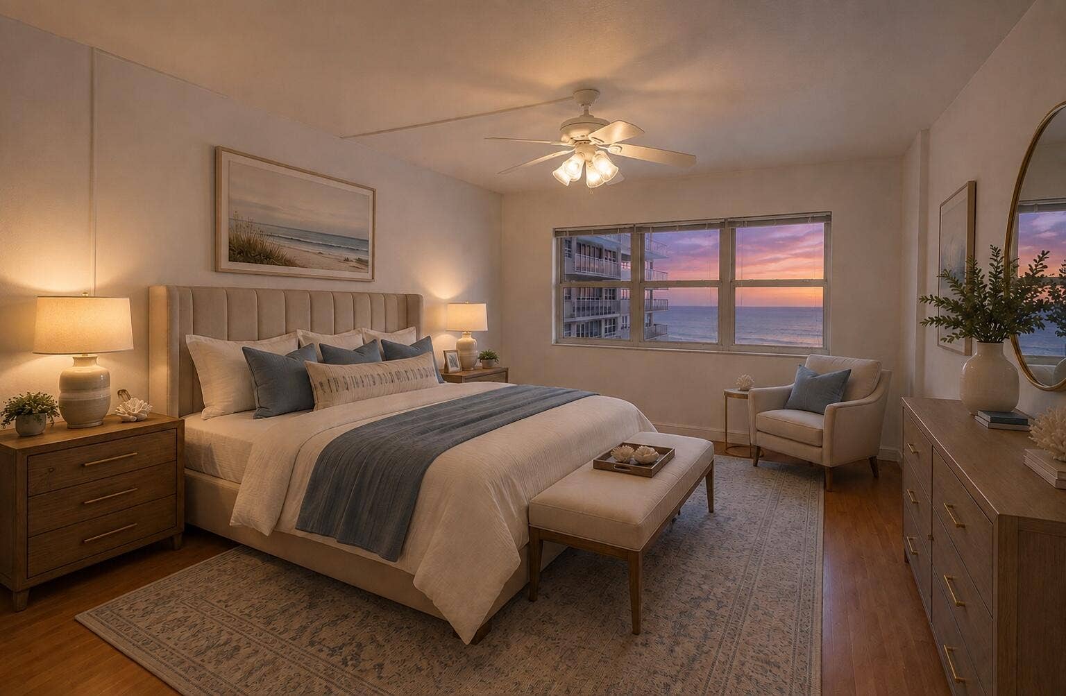 111 N Pompano Beach Boulevard N, #1611, Pompano Beach, FL 33062 Furniture is staged.