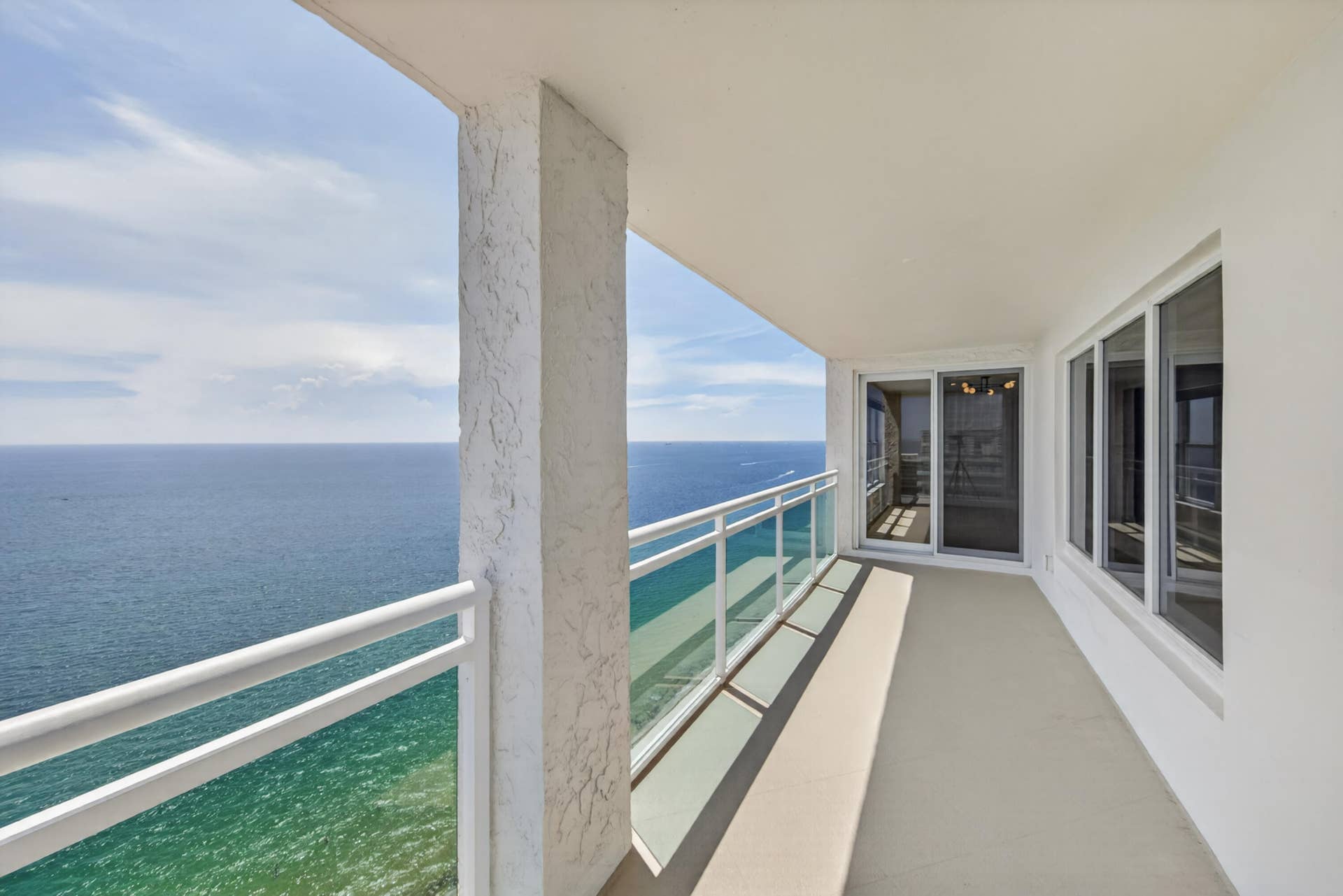 3900 Galt Ocean Drive, #2417, Fort Lauderdale, FL 33308 The generous covered balcony provides exceptional outdoor living with endless ocean views.