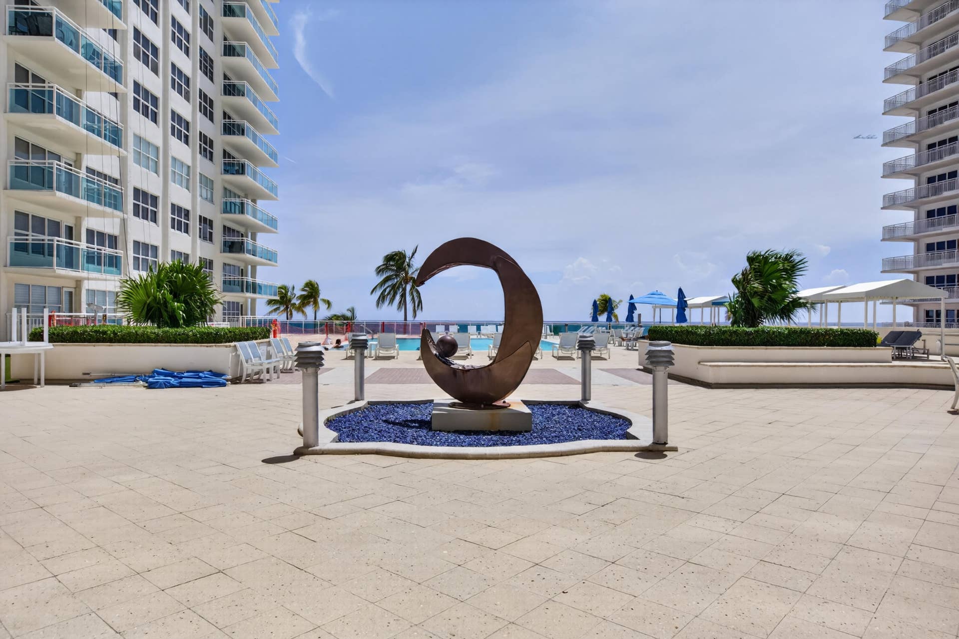 3900 Galt Ocean Drive, #2417, Fort Lauderdale, FL 33308 A generous outdoor terrace connects the resort-style amenities with the buildings direct beachfront setting.