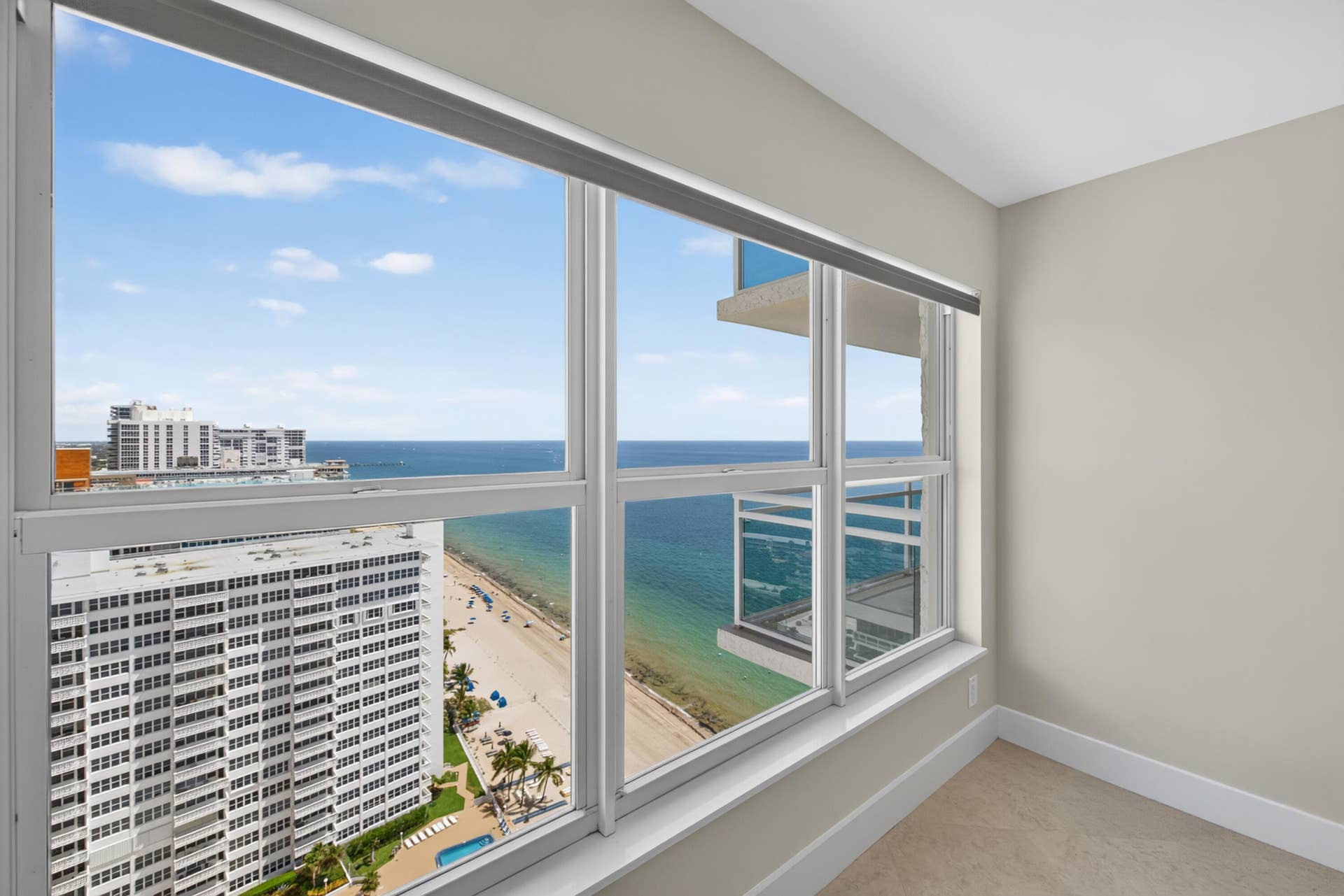3900 Galt Ocean Drive, #2417, Fort Lauderdale, FL 33308 High-impact windows showcase sweeping views of the ocean, beach and Fort Lauderdale coastline.