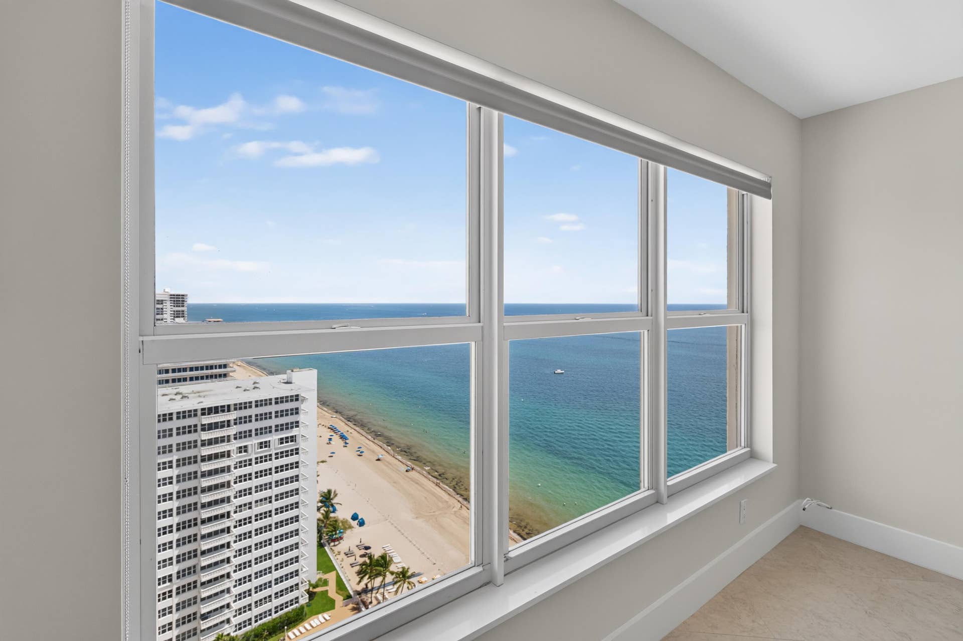 3900 Galt Ocean Drive, #2417, Fort Lauderdale, FL 33308 Wake to sweeping views of the Atlantic and coastline through upgraded high-impact windows.
