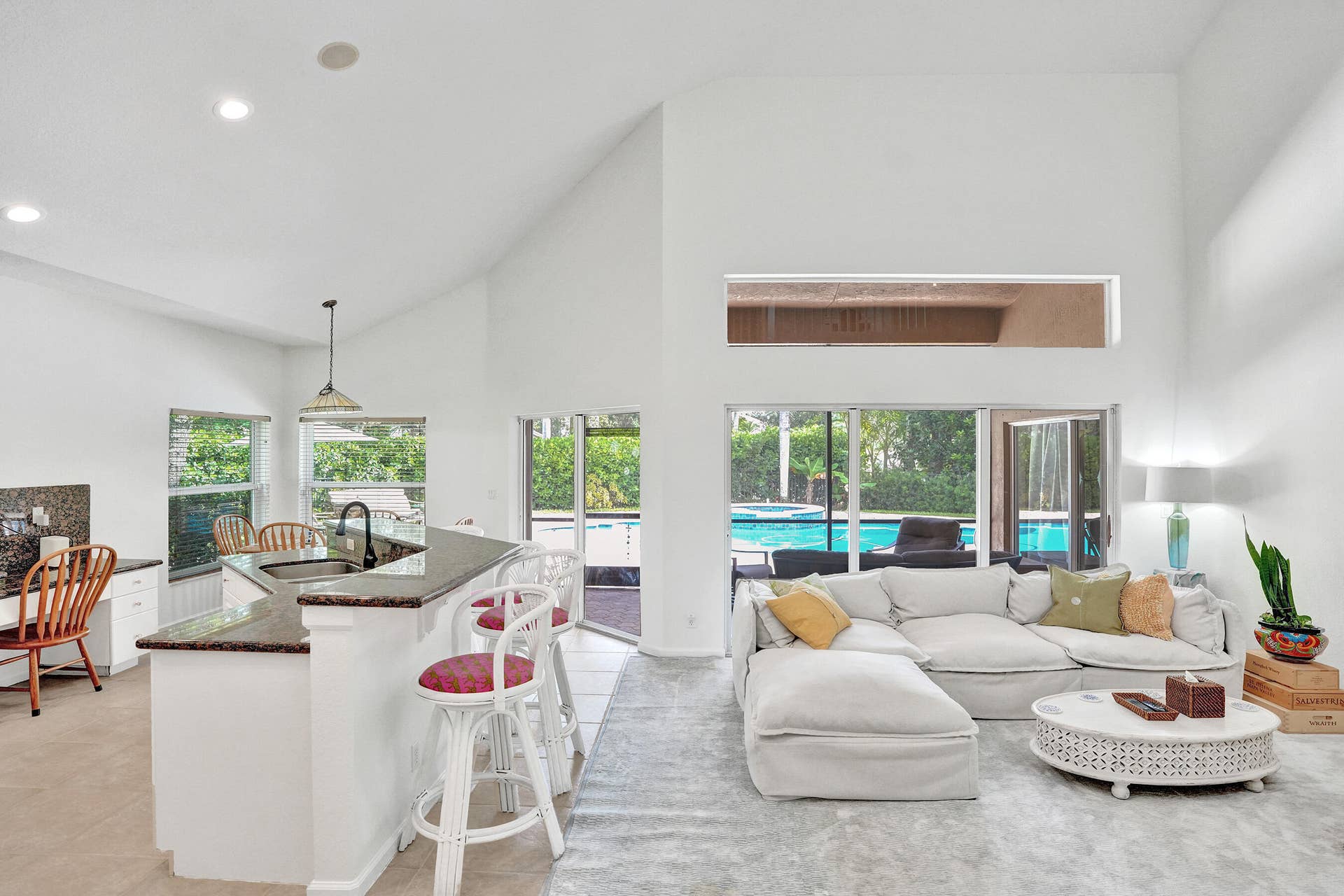 Soaring vaulted ceilings