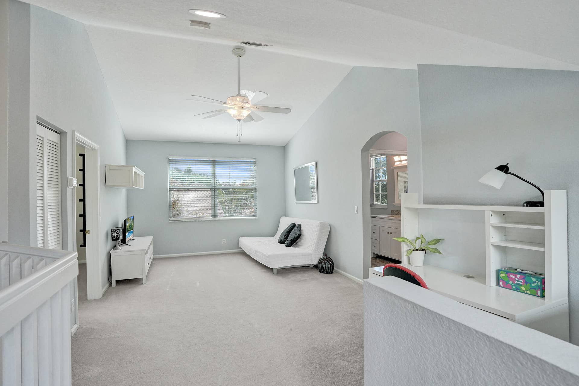 Bright Open Loft with adjacent bedrooms and bath,Impact windows