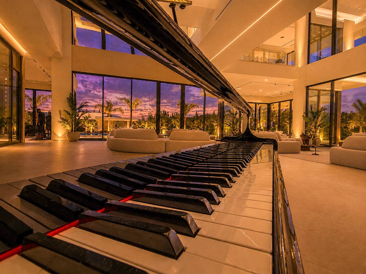 16745 Stratford Court, Southwest Ranches, FL 33331 Twilight Reflection off of Piano - Digitally Enhanced