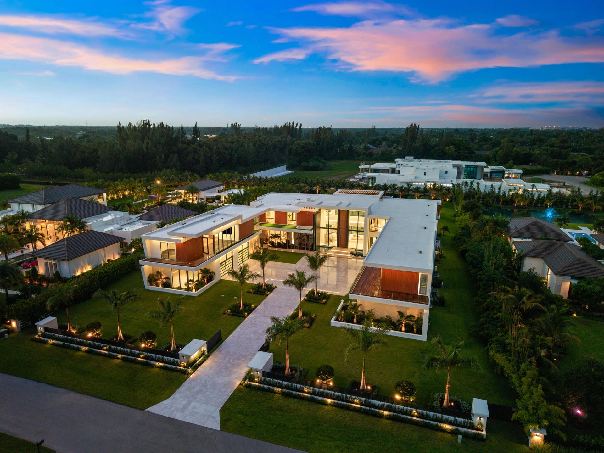 16745 Stratford Court, Southwest Ranches, FL 33331 Front Aerial View of Property - Digitally Enhanced