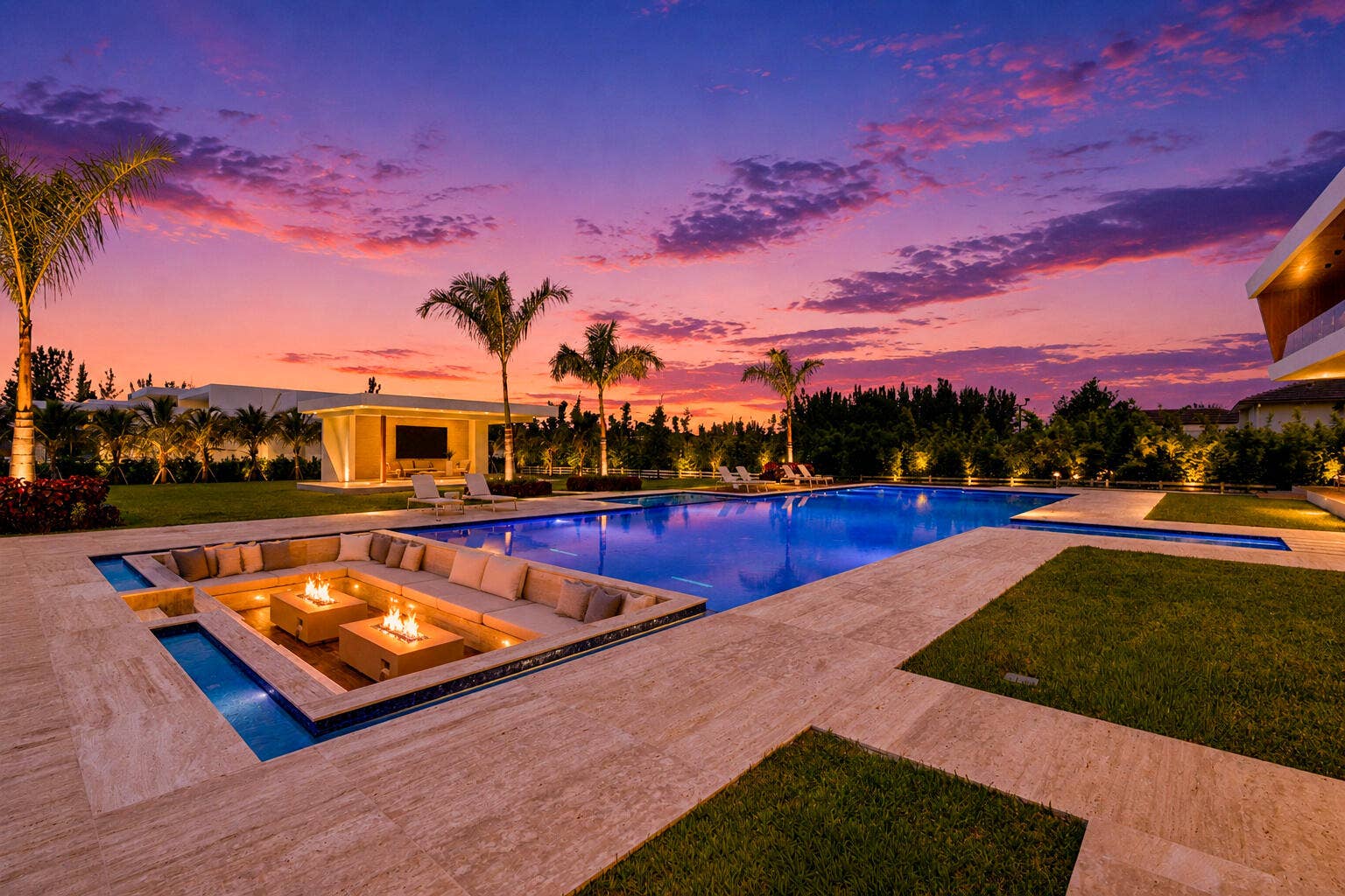 16745 Stratford Court, Southwest Ranches, FL 33331 Pool/Firepit - Digitally Enhanced