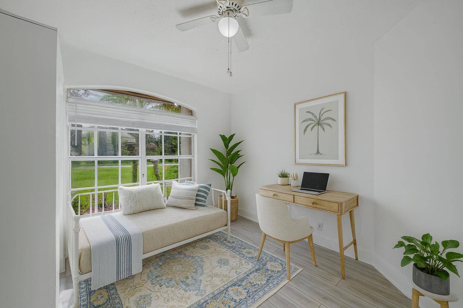 Coastal-Inspired Home Office and Guest R