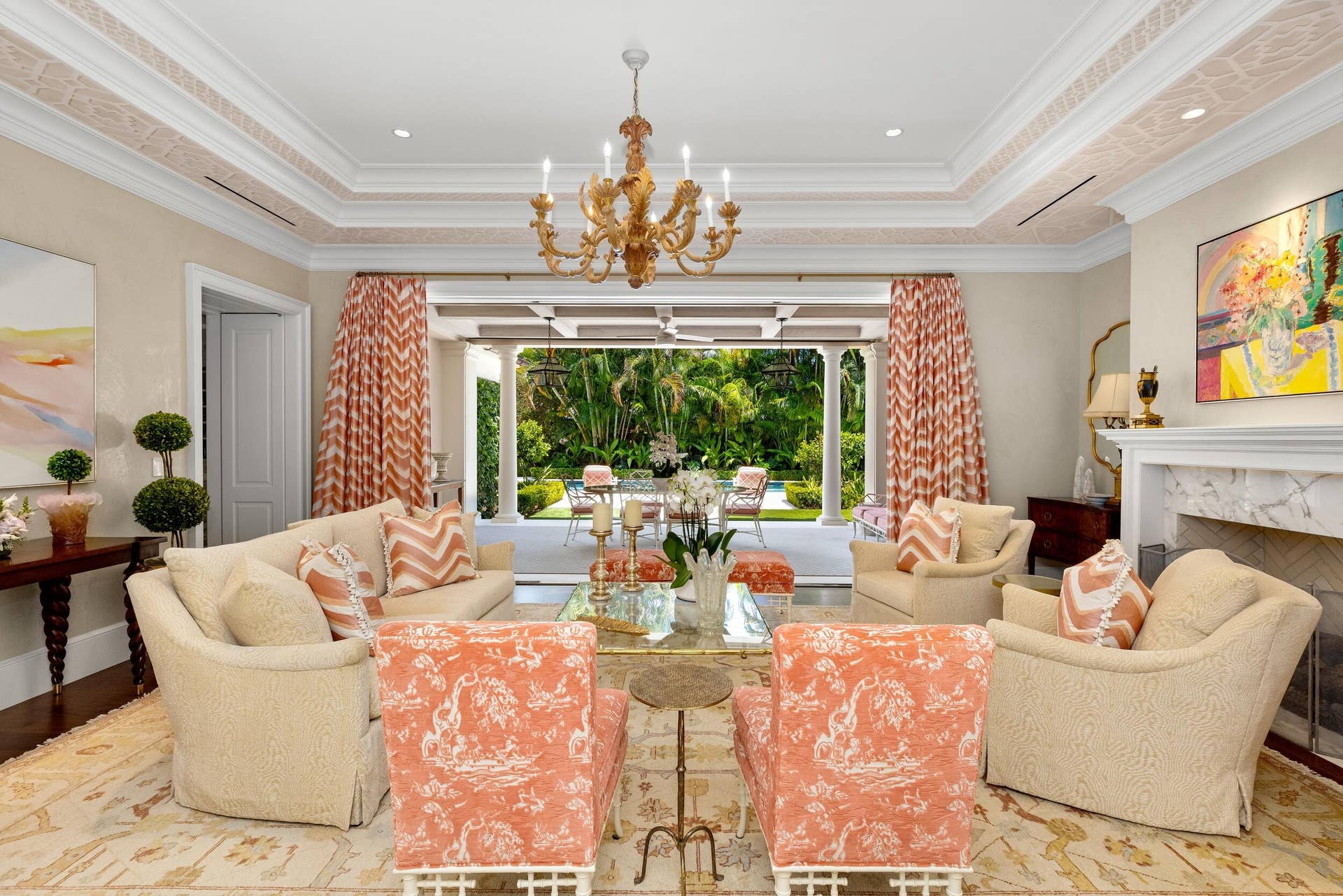 255 Wells Road, Palm Beach, FL 33480 Living Room