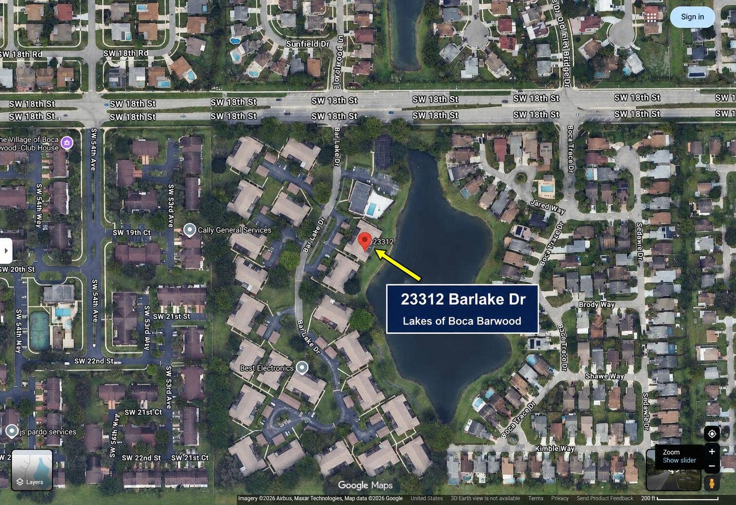 23312 BARLAKE Drive, Boca Raton, FL 33433 ariel photo