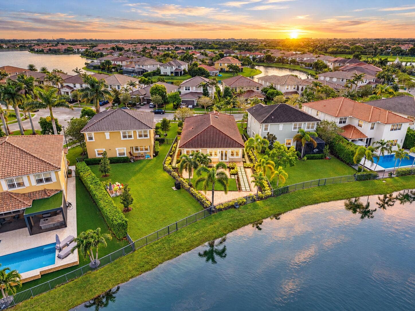 8561 LAKESIDE Bend, Parkland, FL 33076 Golden Sunrise Over Lakeside Suburbia