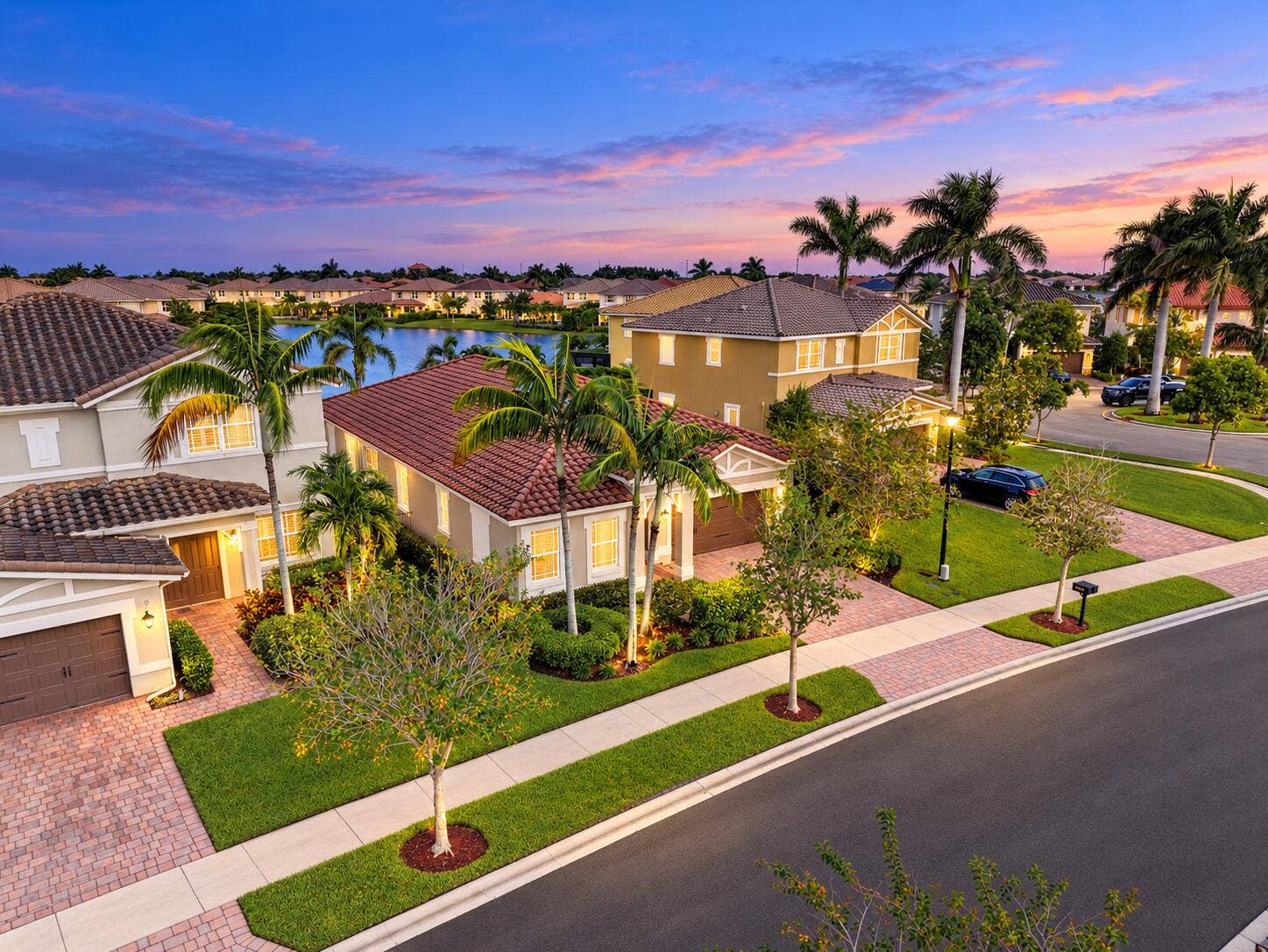 8561 LAKESIDE Bend, Parkland, FL 33076 Twilight Lakeside Mediterranean Neighbor