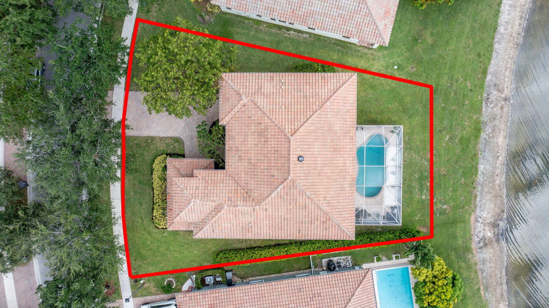 Oversized/angled lot means extra space from neighbors!
