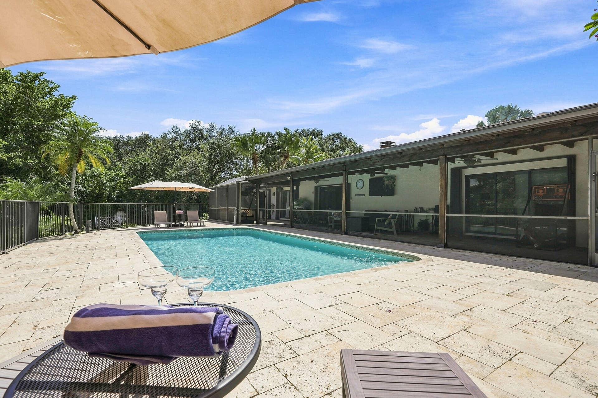 Pool and Travertine Deck