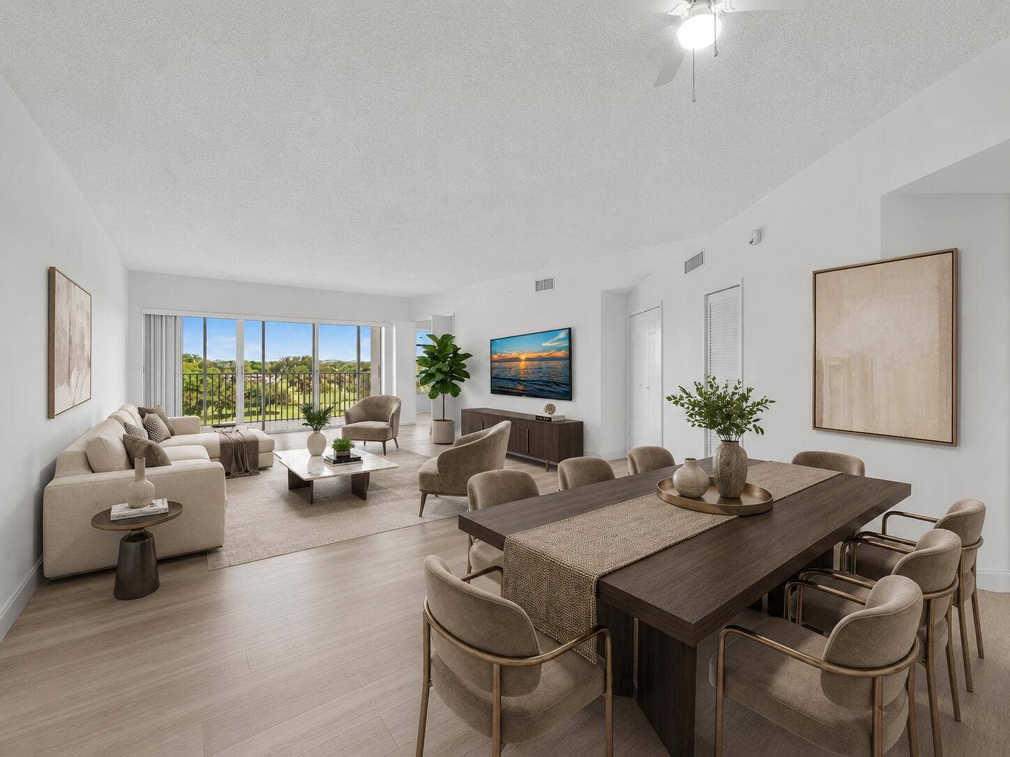 2950 N Palm Aire Drive, #607, Pompano Beach, FL 33069 VIRTUALLY STAGED Living and Dining with