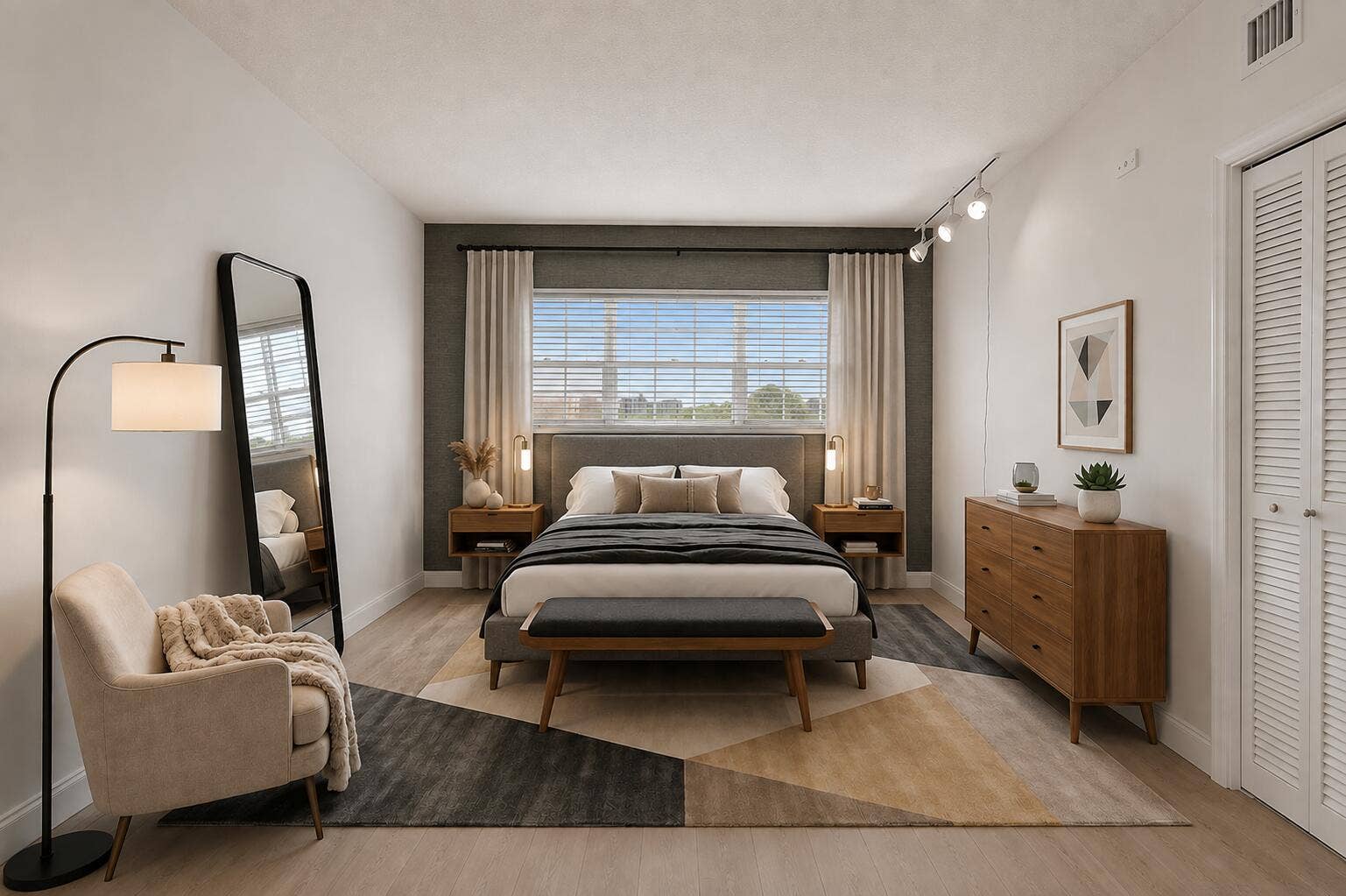 2950 N Palm Aire Drive, #607, Pompano Beach, FL 33069 VIRTUALLY STAGED - Guest Bedroom & Rendering