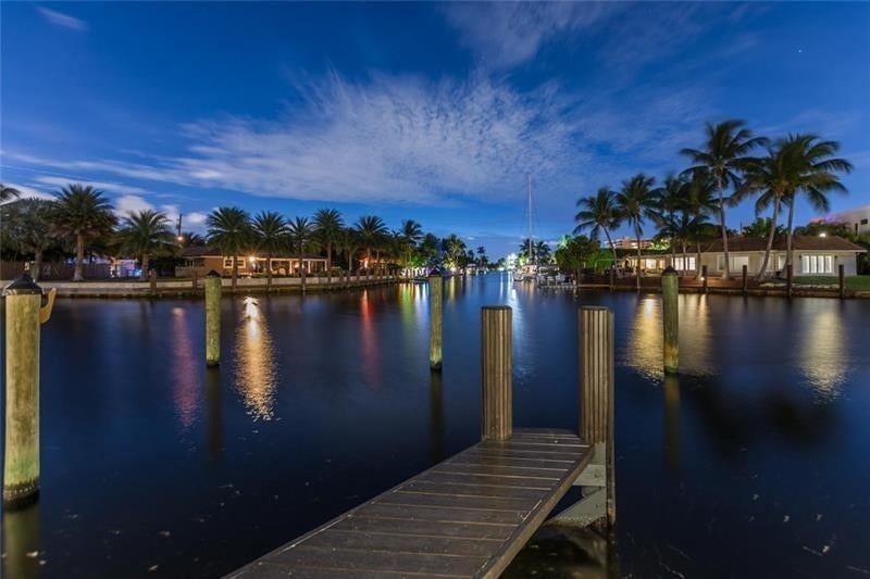 221 Shore Court, Lauderdale By The Sea, FL 33308 Dock at dusk