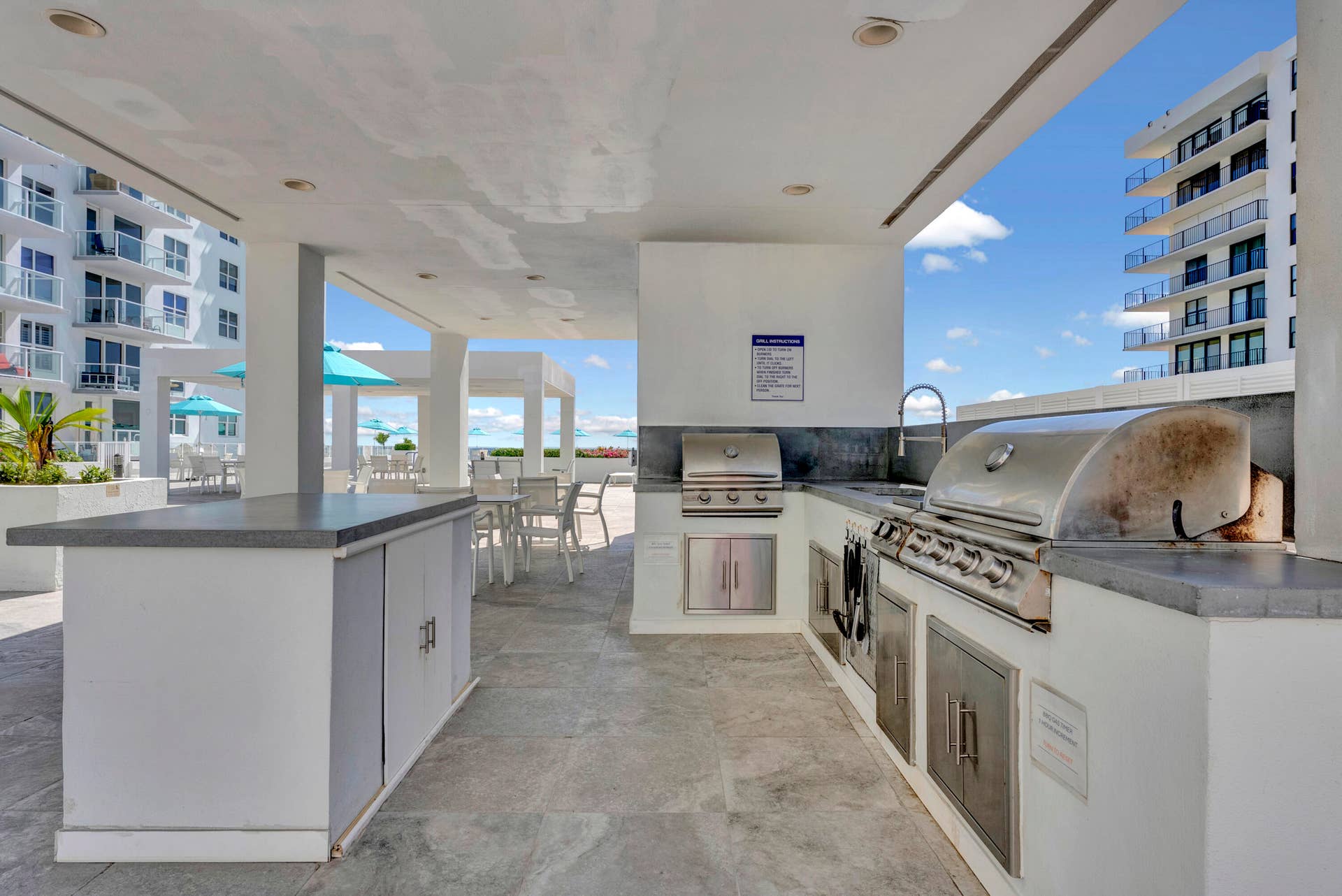 Covered grill area