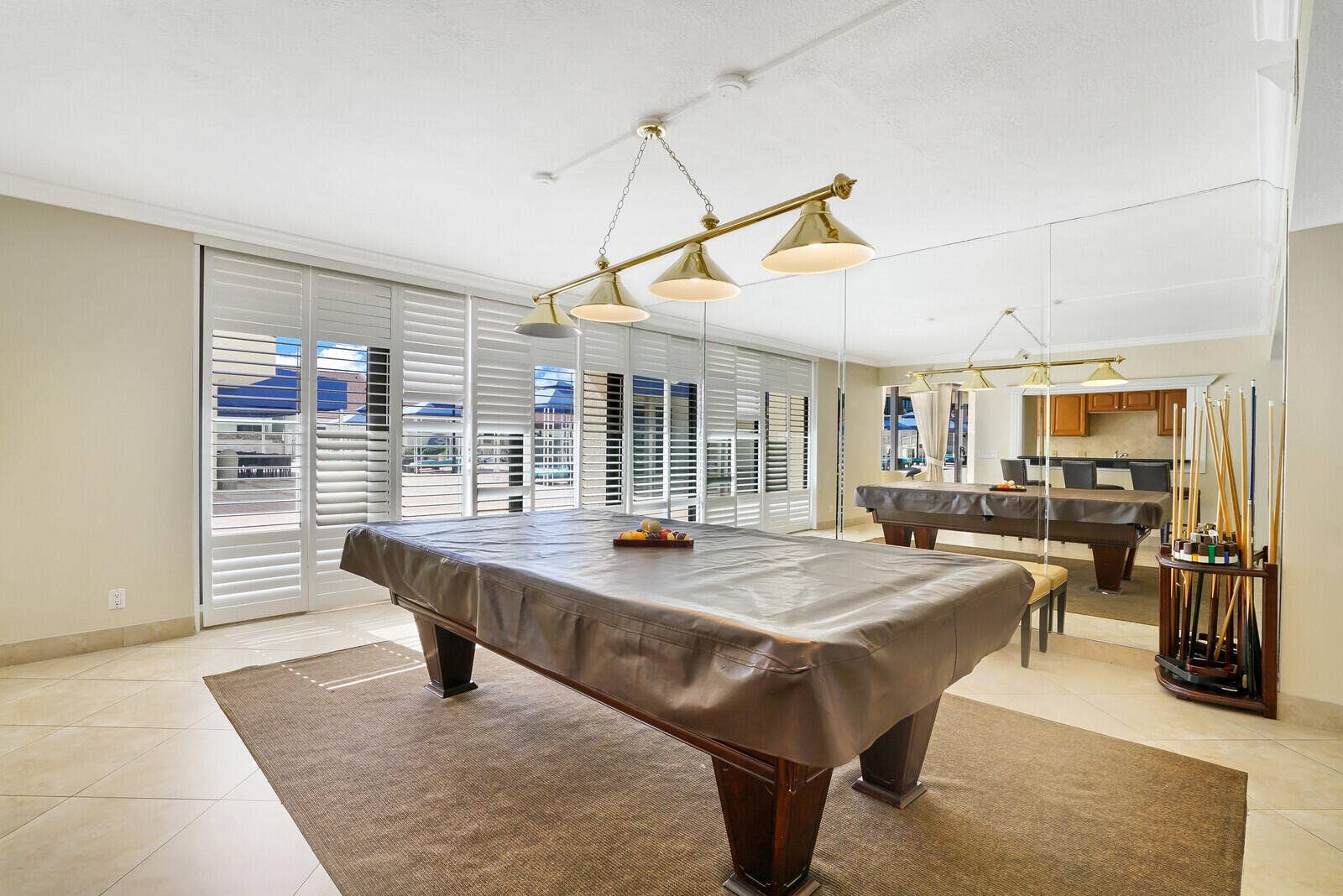 Billiards and social space provide additional indoor recreation for residents and their guests.