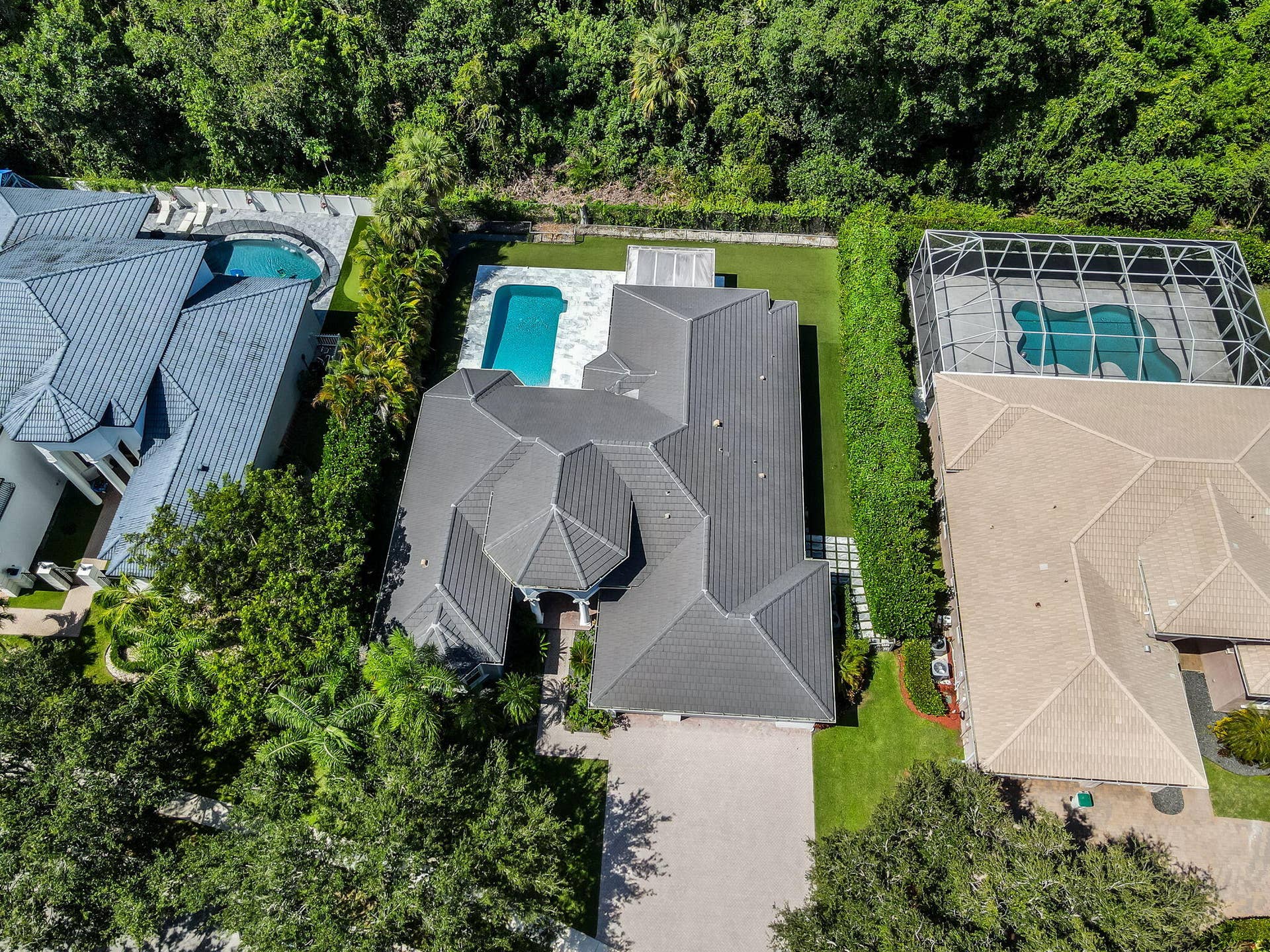 7083 NW 71ST Manor, Parkland, FL 33067 Aerial view from front to preserve
