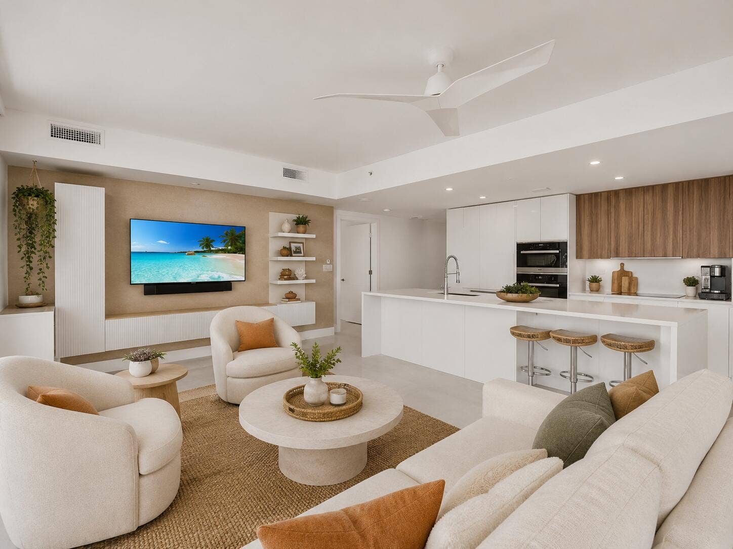 730 N OCEAN Boulevard, #1501, Pompano Beach, FL 33062 Large Open Living Space - Virtually Enhanced
