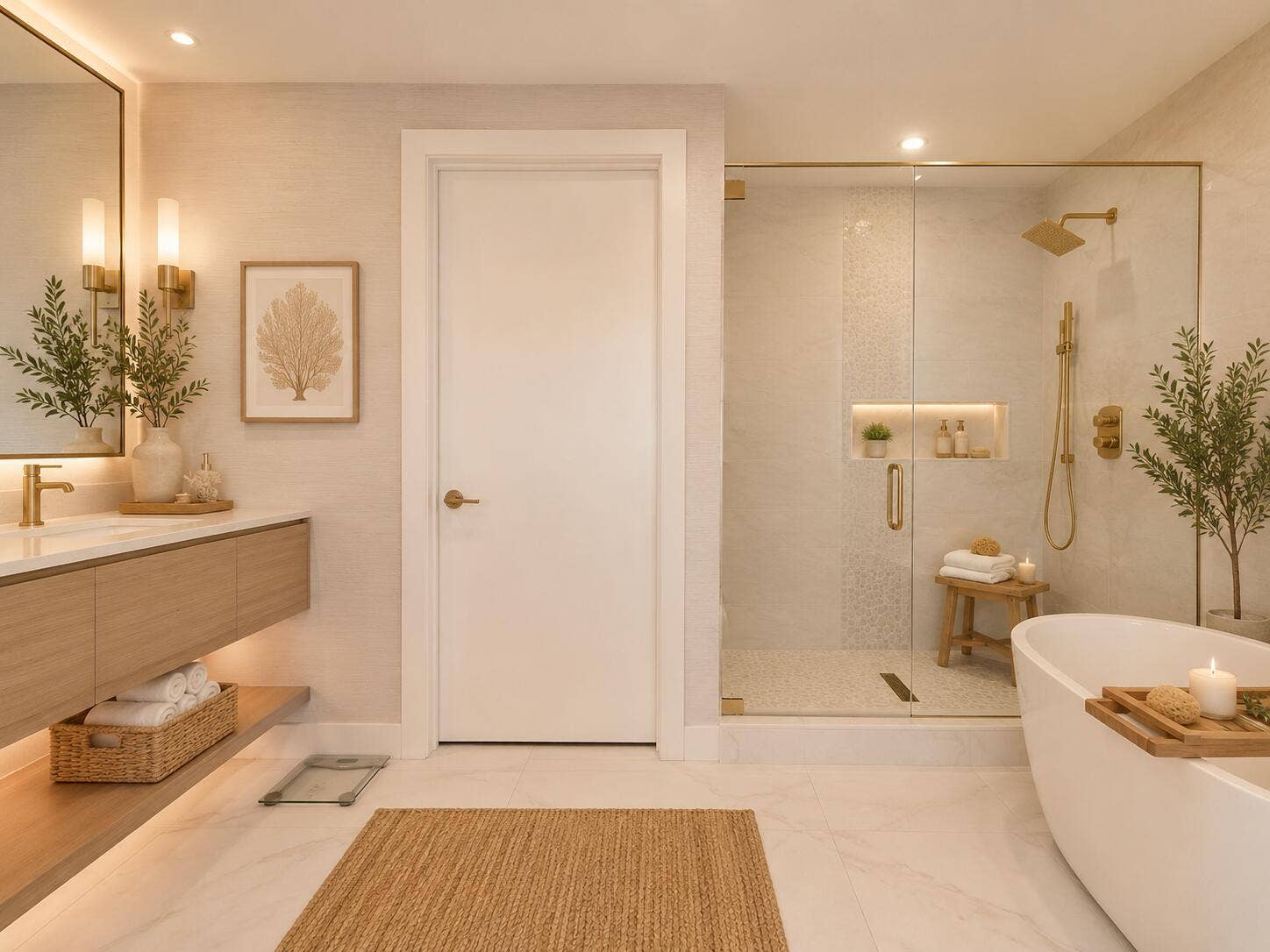 730 N OCEAN Boulevard, #1501, Pompano Beach, FL 33062 Primary Bath w/ Separate Tub & shower