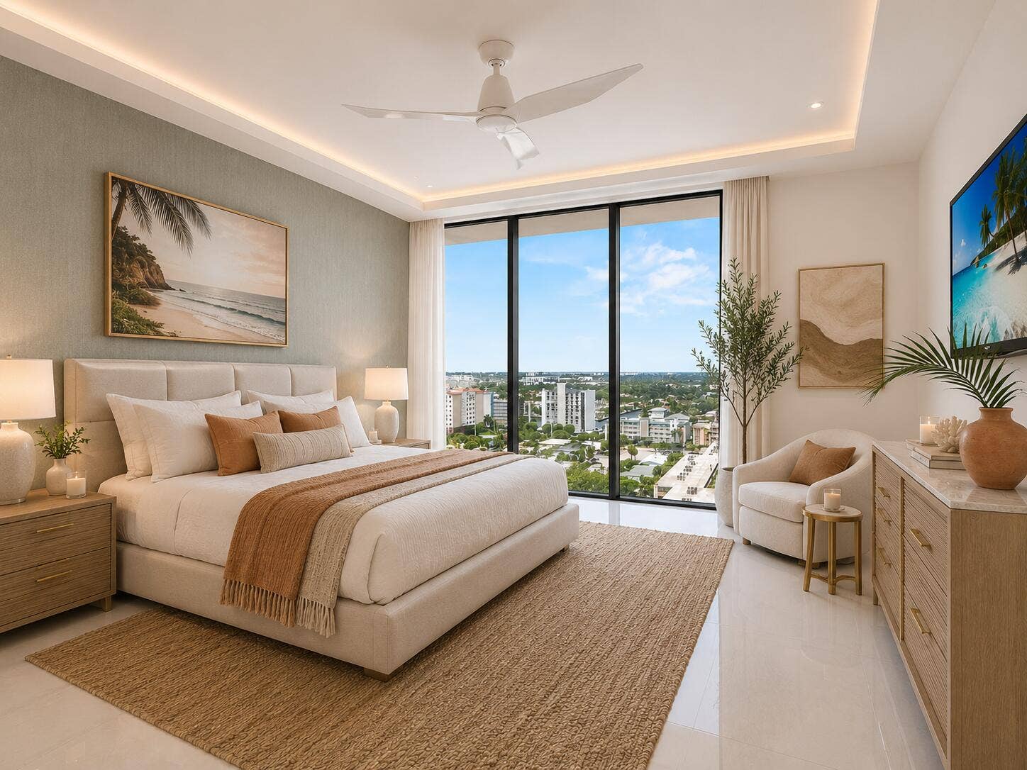 730 N OCEAN Boulevard, #1501, Pompano Beach, FL 33062 2nd Ensuite Bedroom w/ City Views