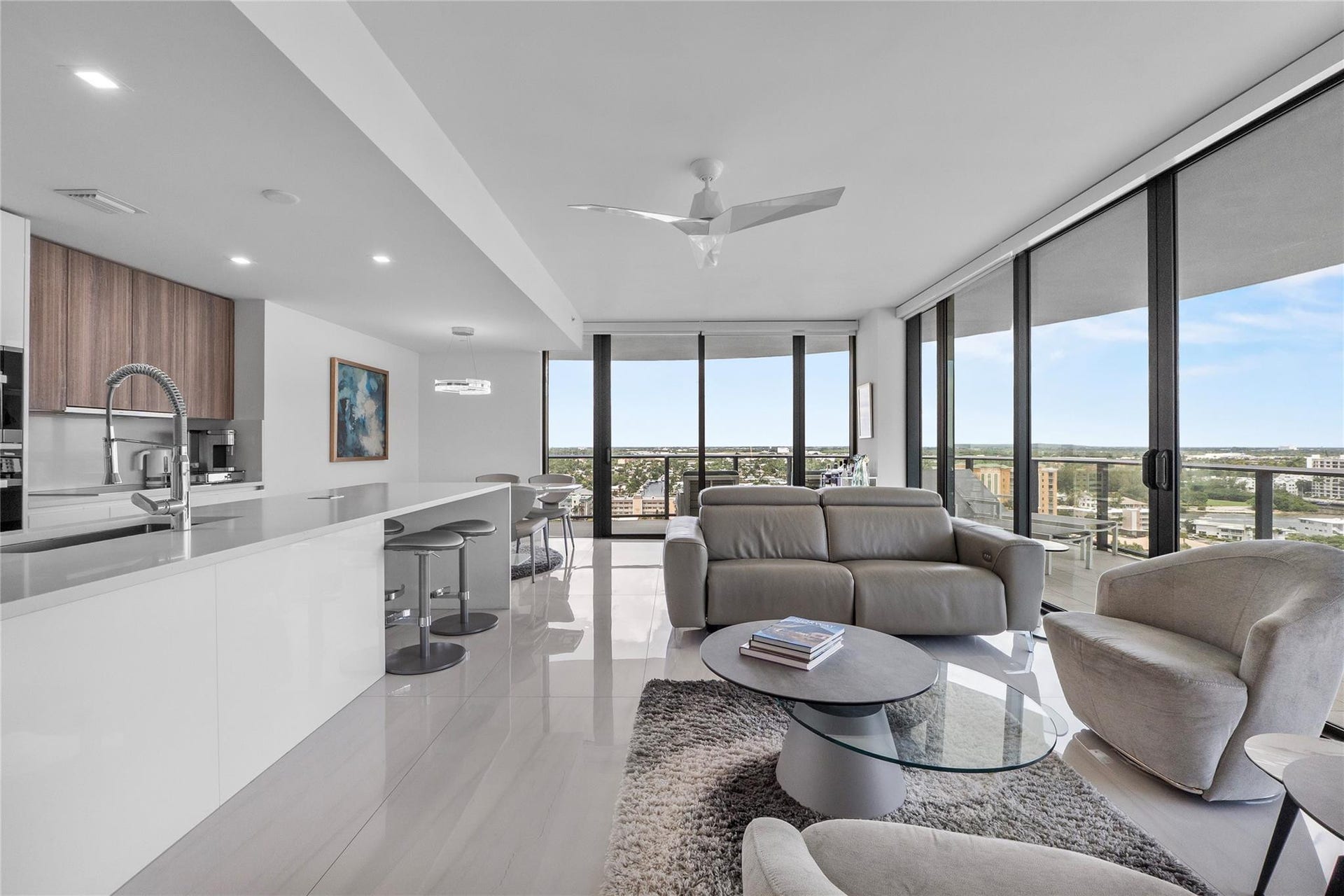 730 N OCEAN Boulevard, #1501, Pompano Beach, FL 33062 Open Living Space with City & Ocean Views