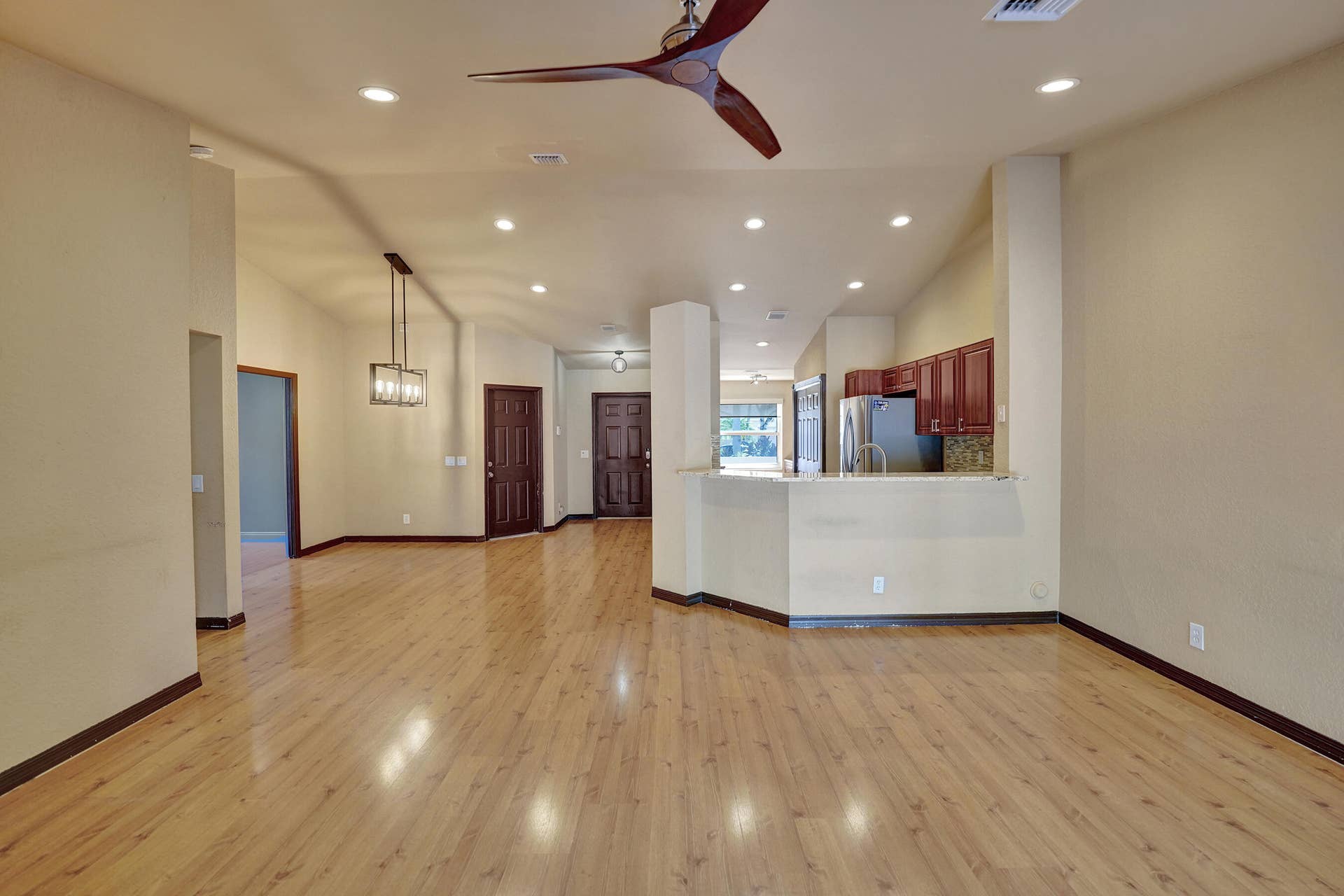 Open concept dining and living room