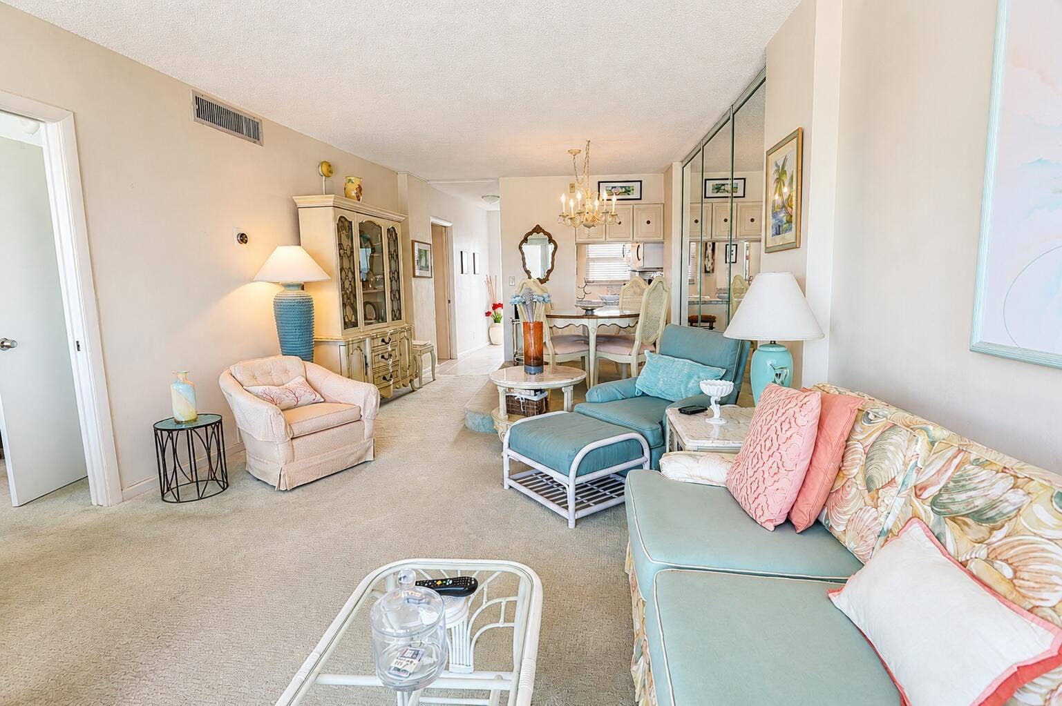 Living room facing kitchen.