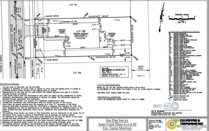 13072 SW Shinnecock Drive, Port St Lucie, FL 34987 13072 SW Shinnecock Drive - Plot Plan