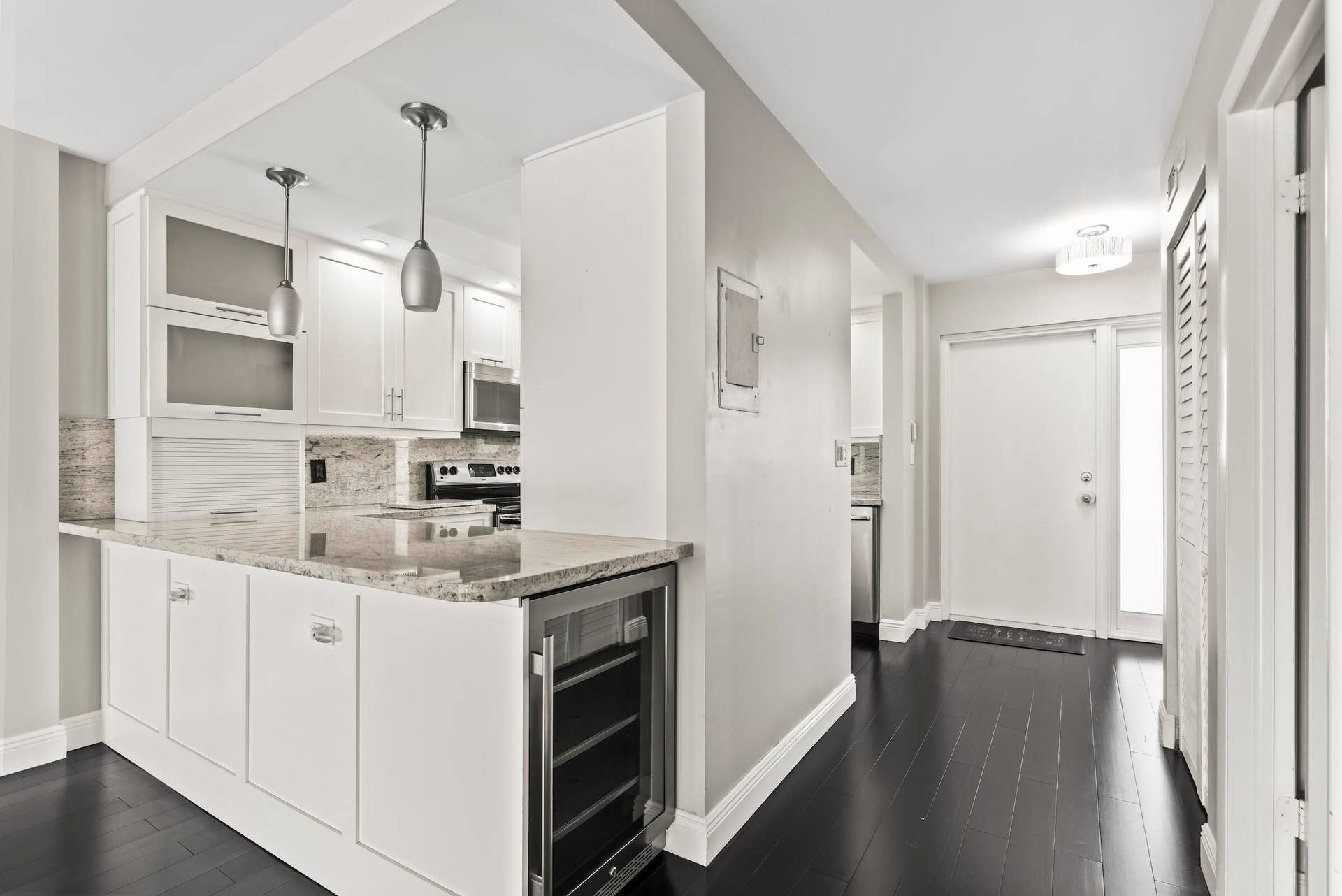 Open Kitchen with Wine Refrigerator